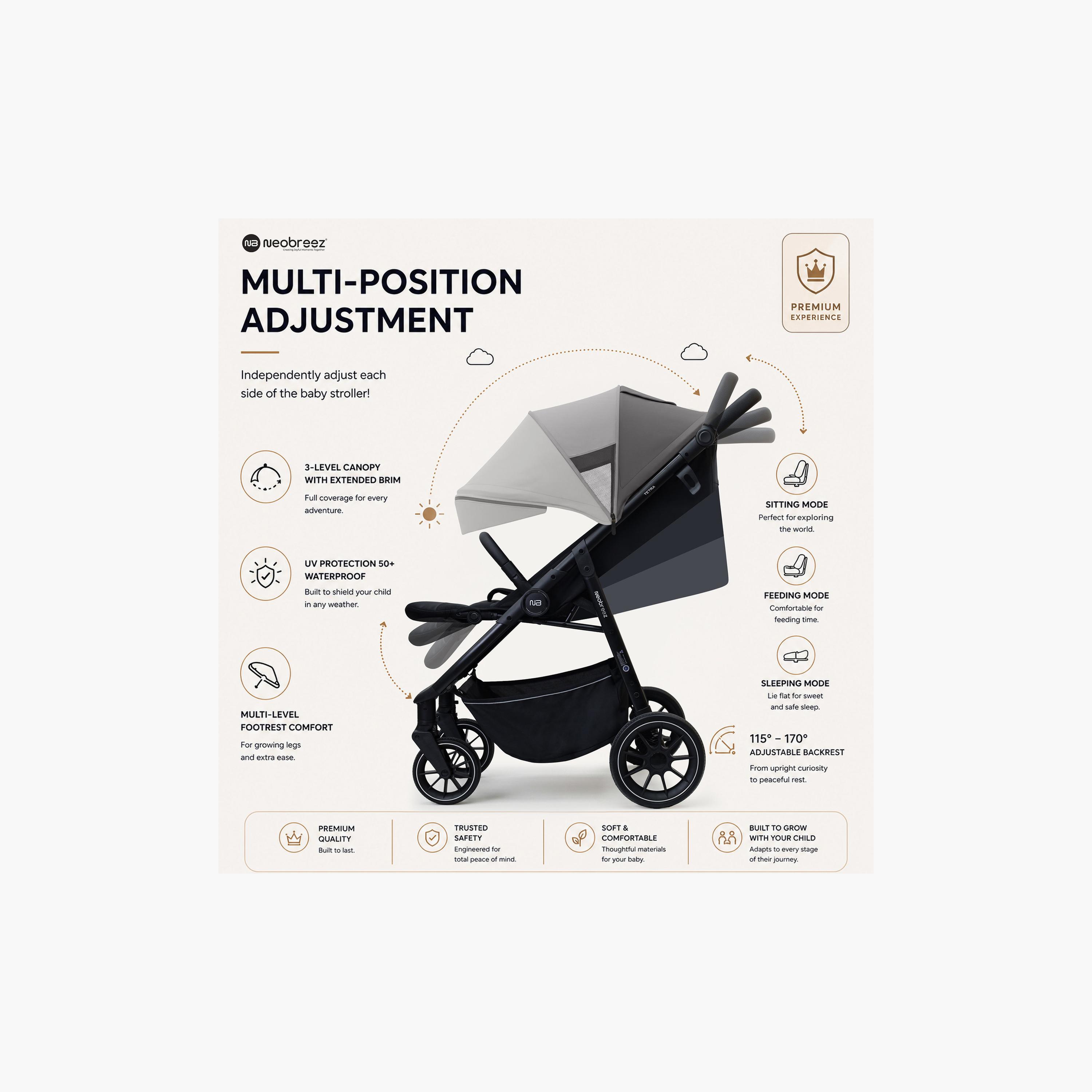 عربة أطفال تترا مع حامل كوب ومظلة من نيوبريز-baby-gear-strollersandprams-strollers-image-22