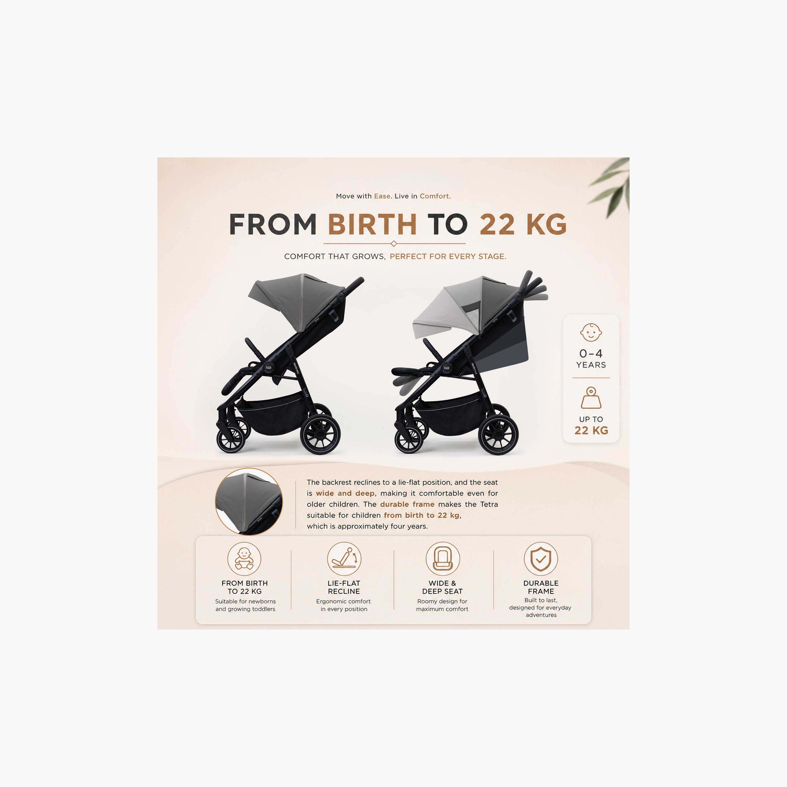 عربة أطفال تترا مع حامل كوب ومظلة من نيوبريز-baby-gear-strollersandprams-strollers-image-5