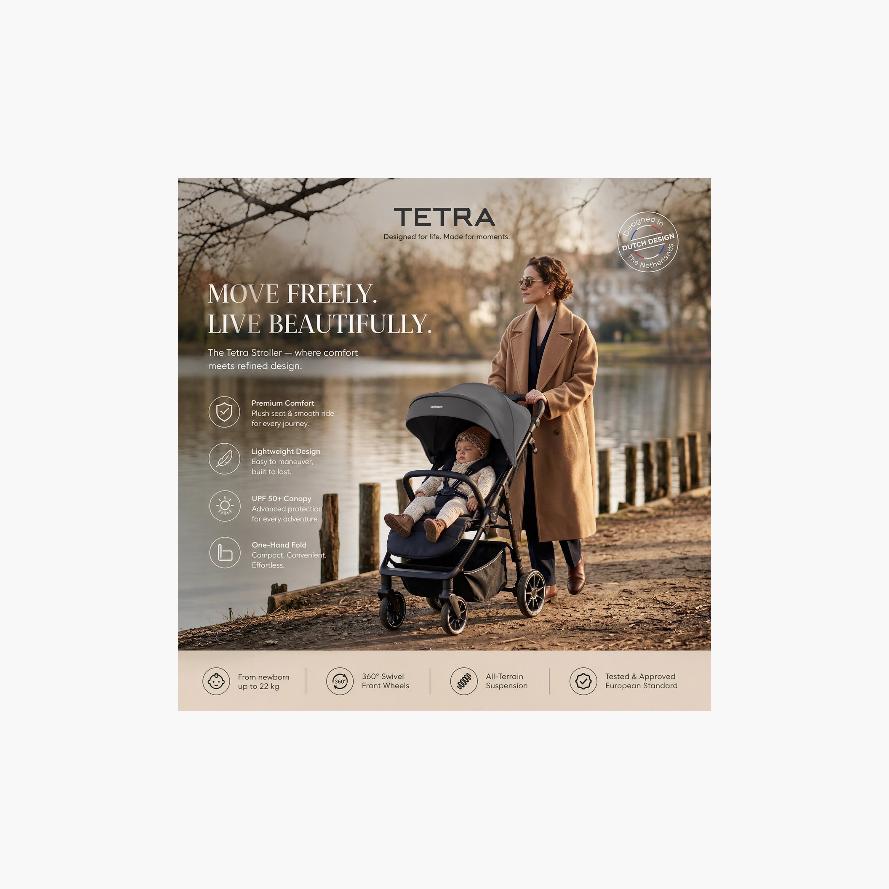 عربة أطفال تترا مع حامل كوب ومظلة من نيوبريز-baby-gear-strollersandprams-strollers-image-8