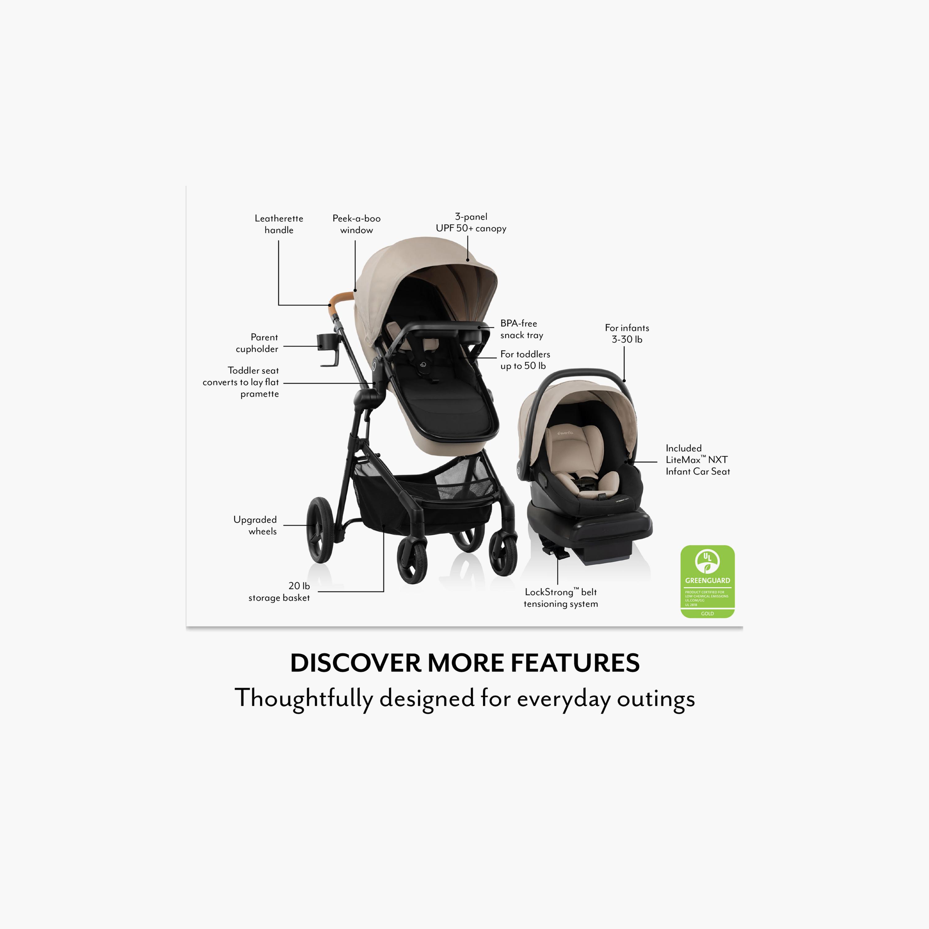 Evenflo Pivot NXT Travel System With Litemax Car Seat-baby-gear-strollersandprams-travelsystems-image-6