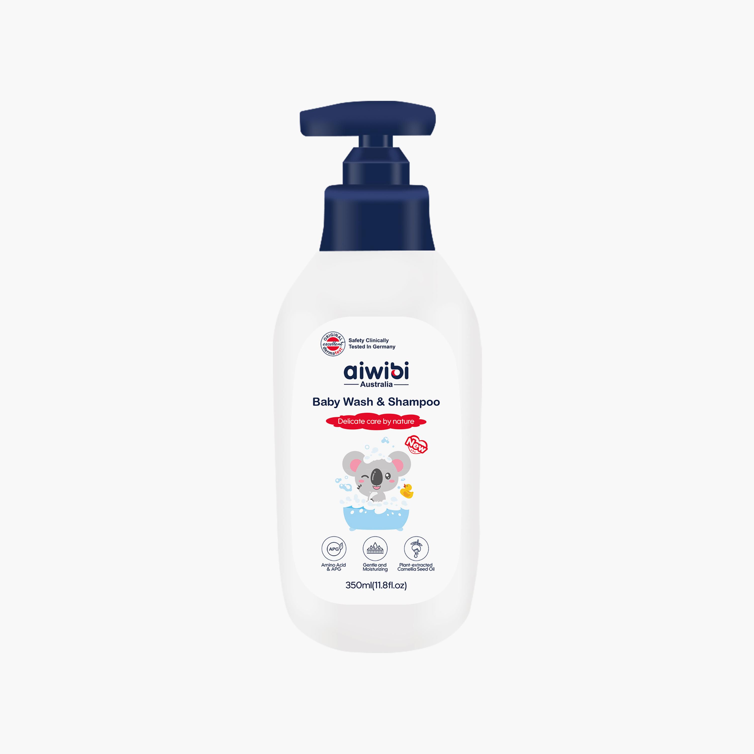 Aiwibi Baby Wash & Shampoo with Body Lotion - 350 + 150 ml-baby-bathandcare-hairbodyskincare-bodywashandsoaps-image-2