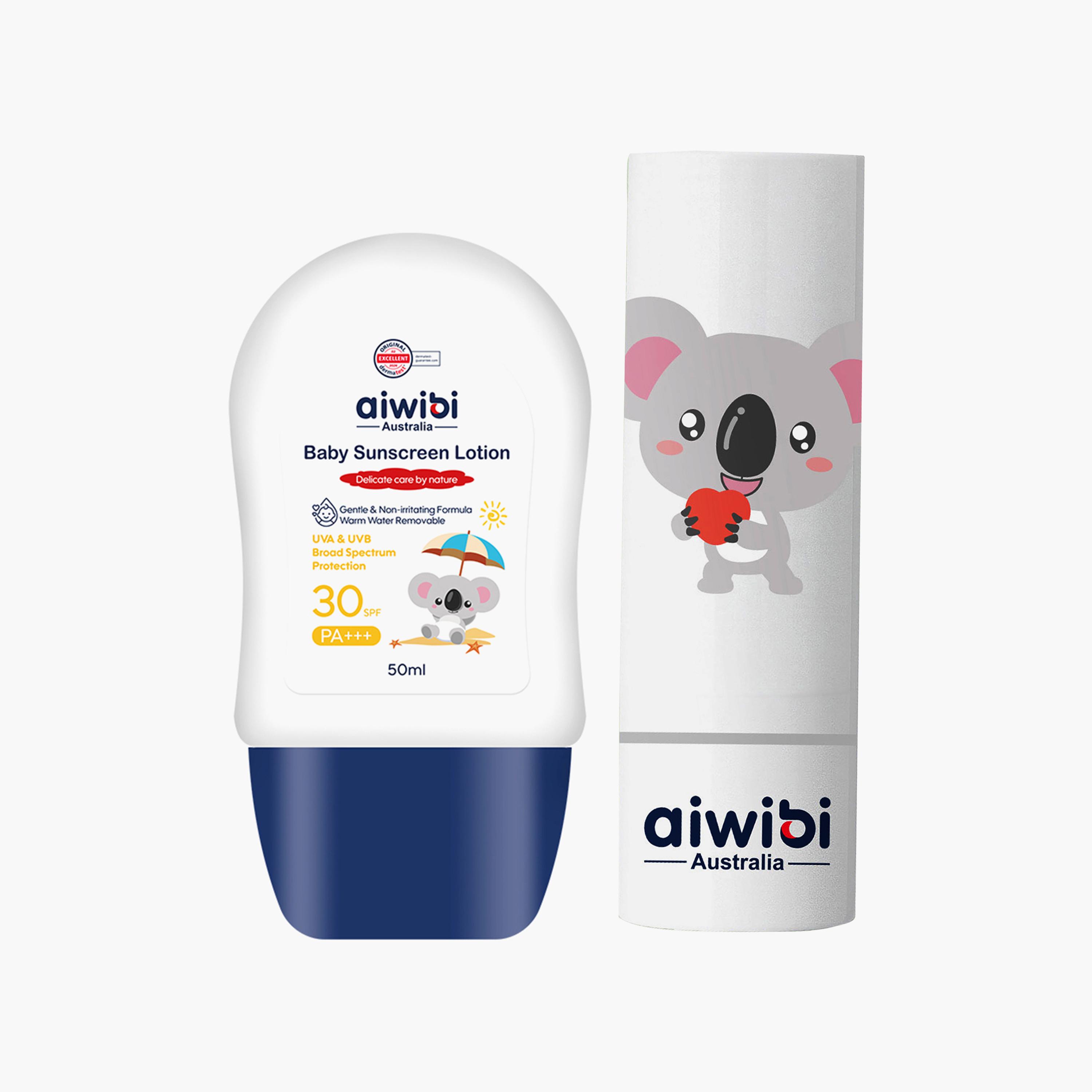 Aiwibi Baby Lip Balm with SPF30 PA+++ Sunscreen Lotion-baby-bathandcare-hairbodyskincare-image-1