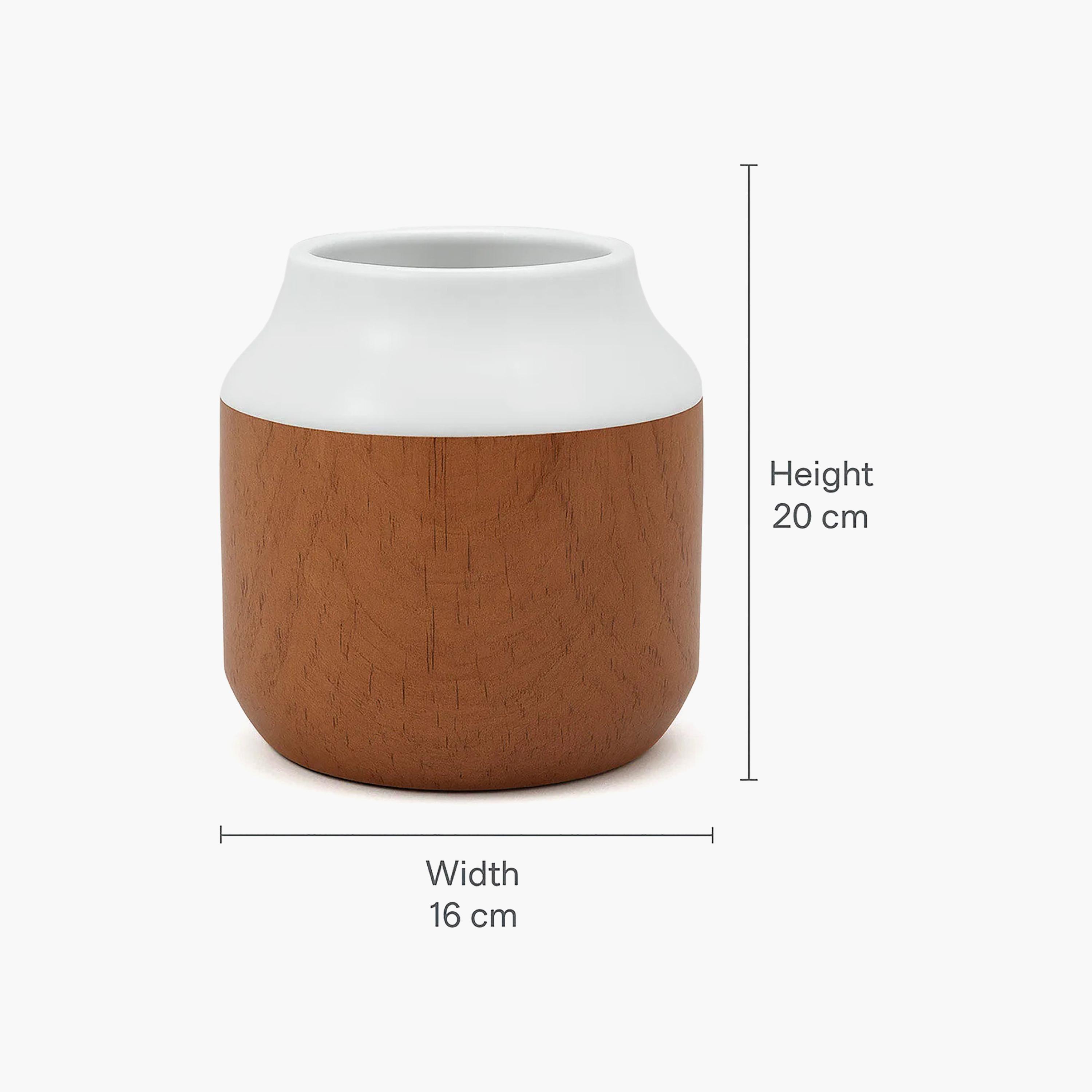 مزهرية سيراميك متعددة الألوان بتأثير الفلين من ماريا هومز-household-decor-vasesandbowls-image-5