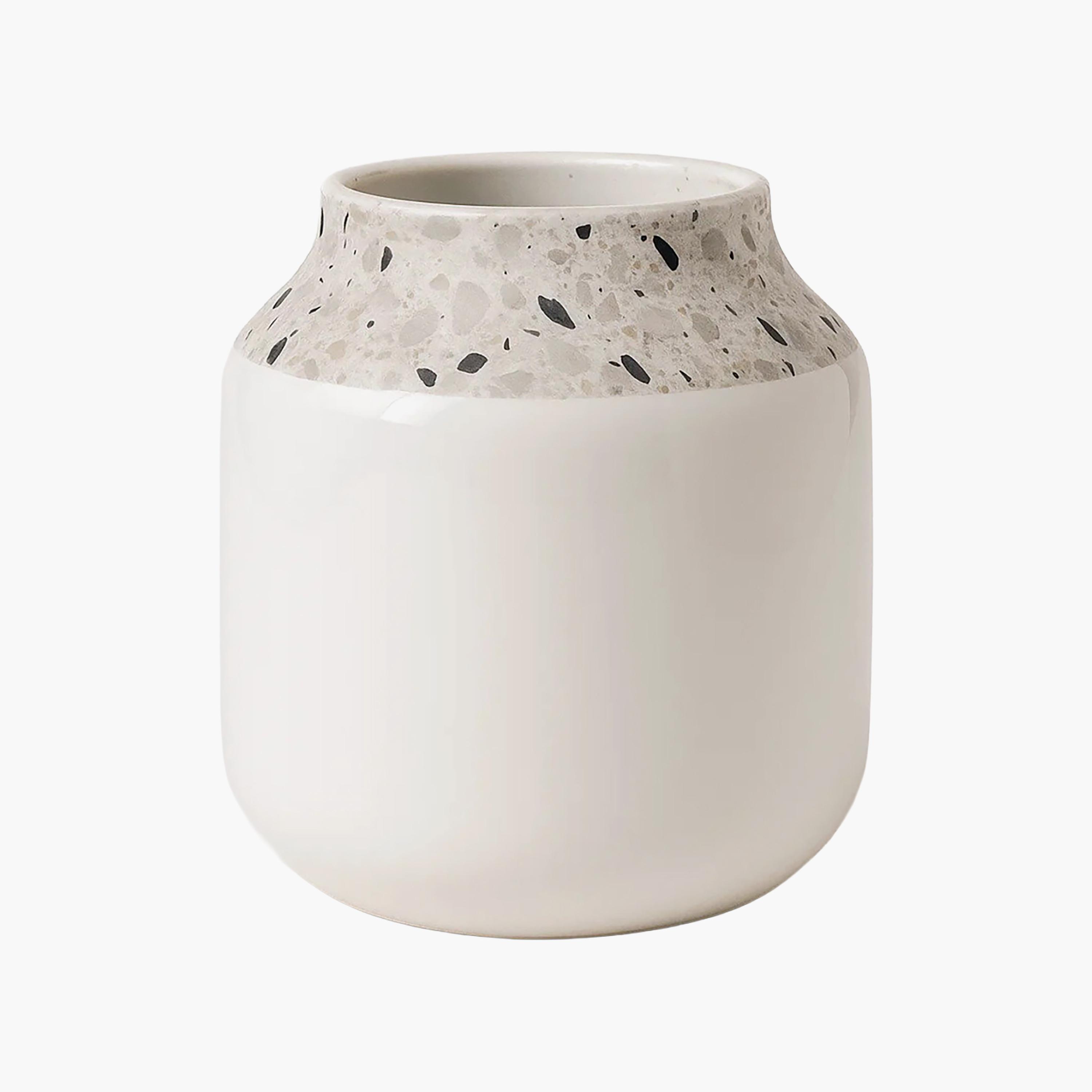 مزهرية سيراميك بنقشة تيرازو متعددة الألوان من ماريا هومز-household-decor-vasesandbowls-image-2