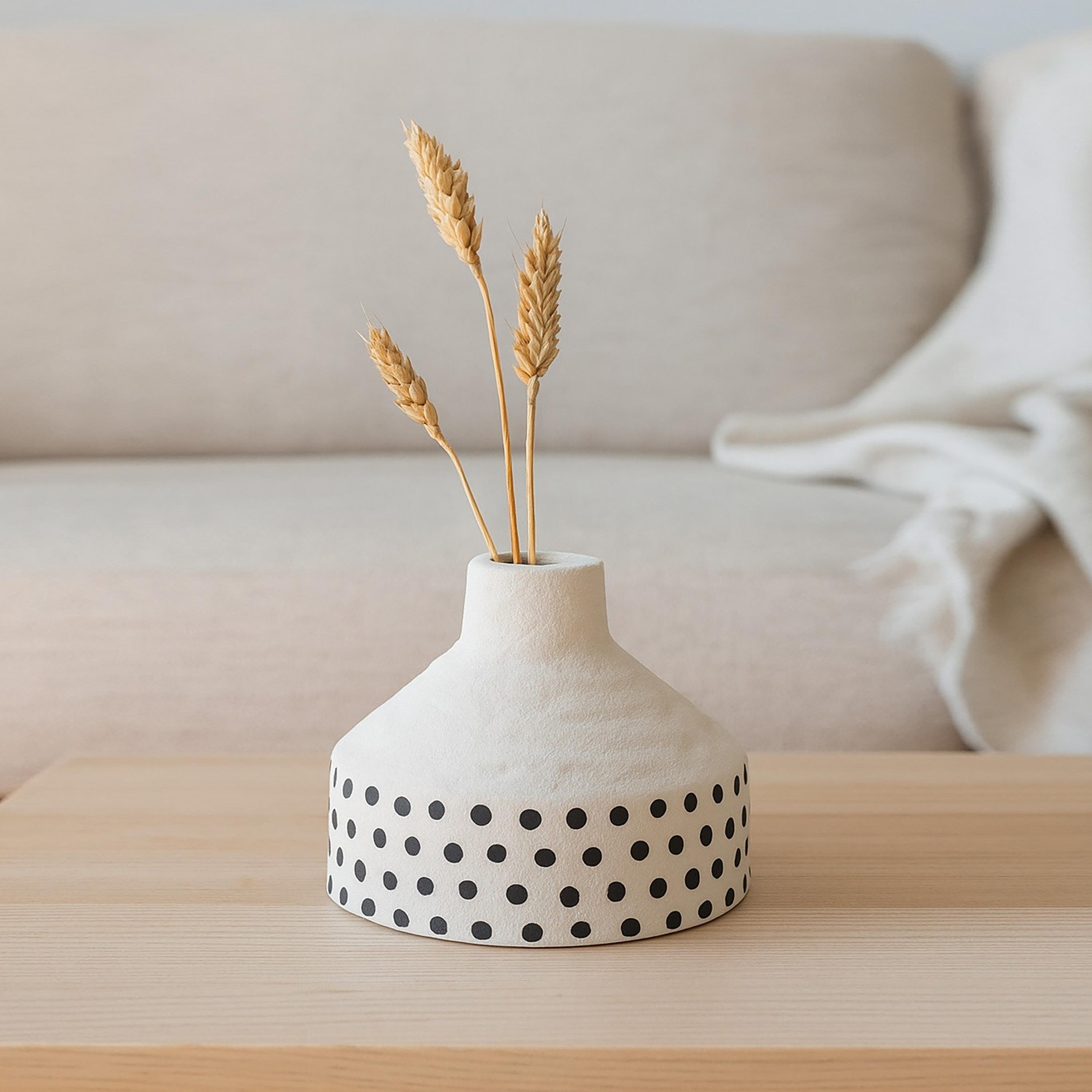 مزهرية سيراميك أبيض بتصميم مخروطي من ماريا هومز-household-decor-vasesandbowls-image-1