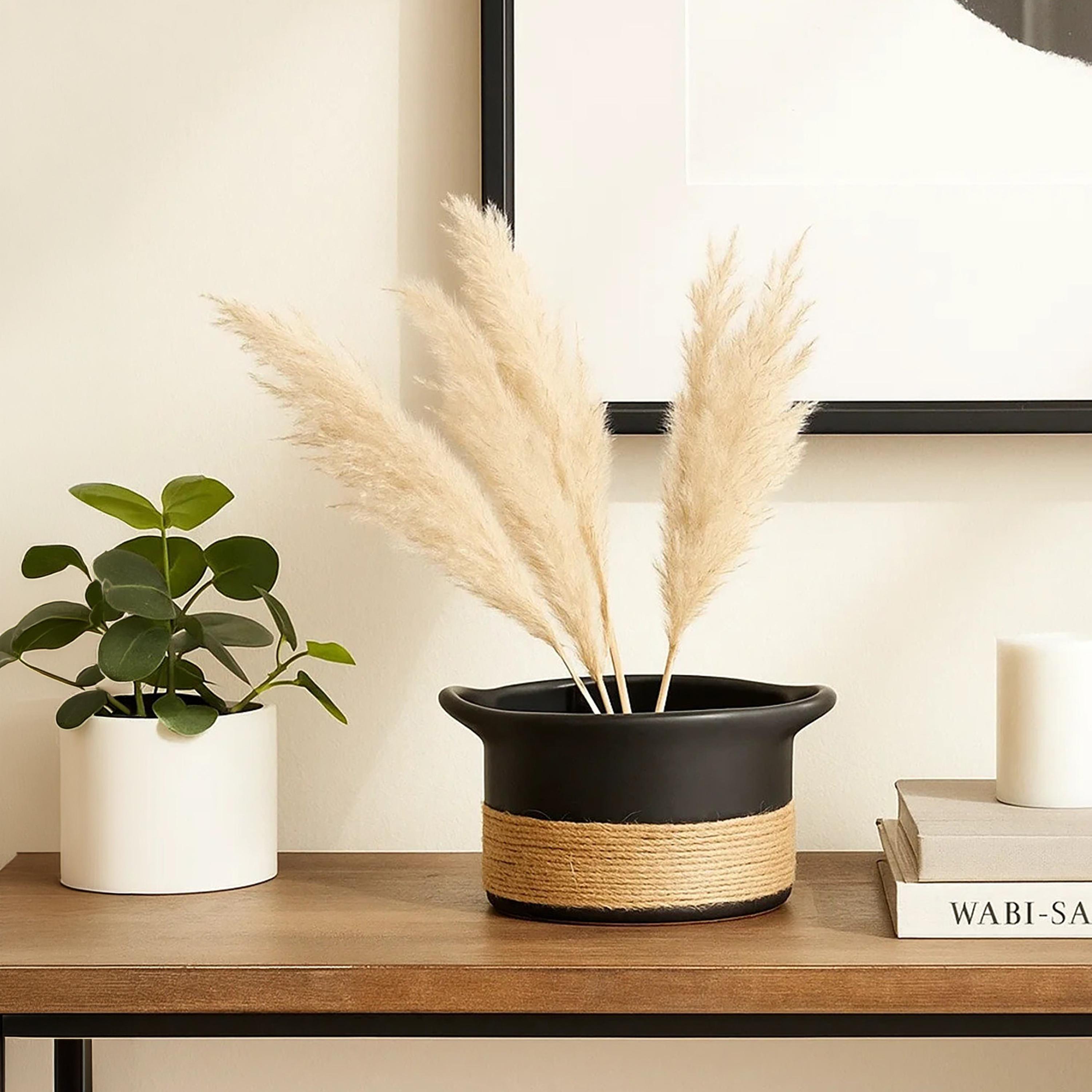 أصيص نباتات بتصميم سلة من السيراميك متعدد الألوان من ماريا هومز-household-gardenandoutdoor-potsandplanters-image-2