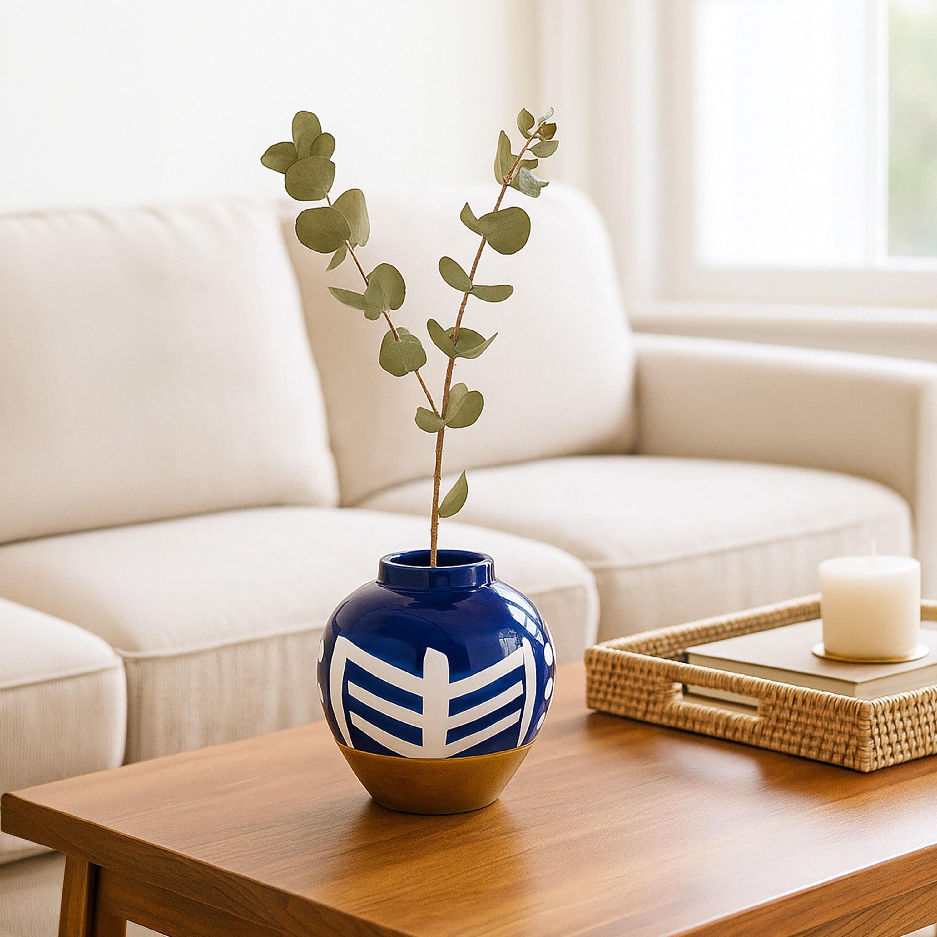 مزهرية سيراميك بتصميم هندسي متعدد الألوان من ماريا هومز-household-decor-vasesandbowls-image-1