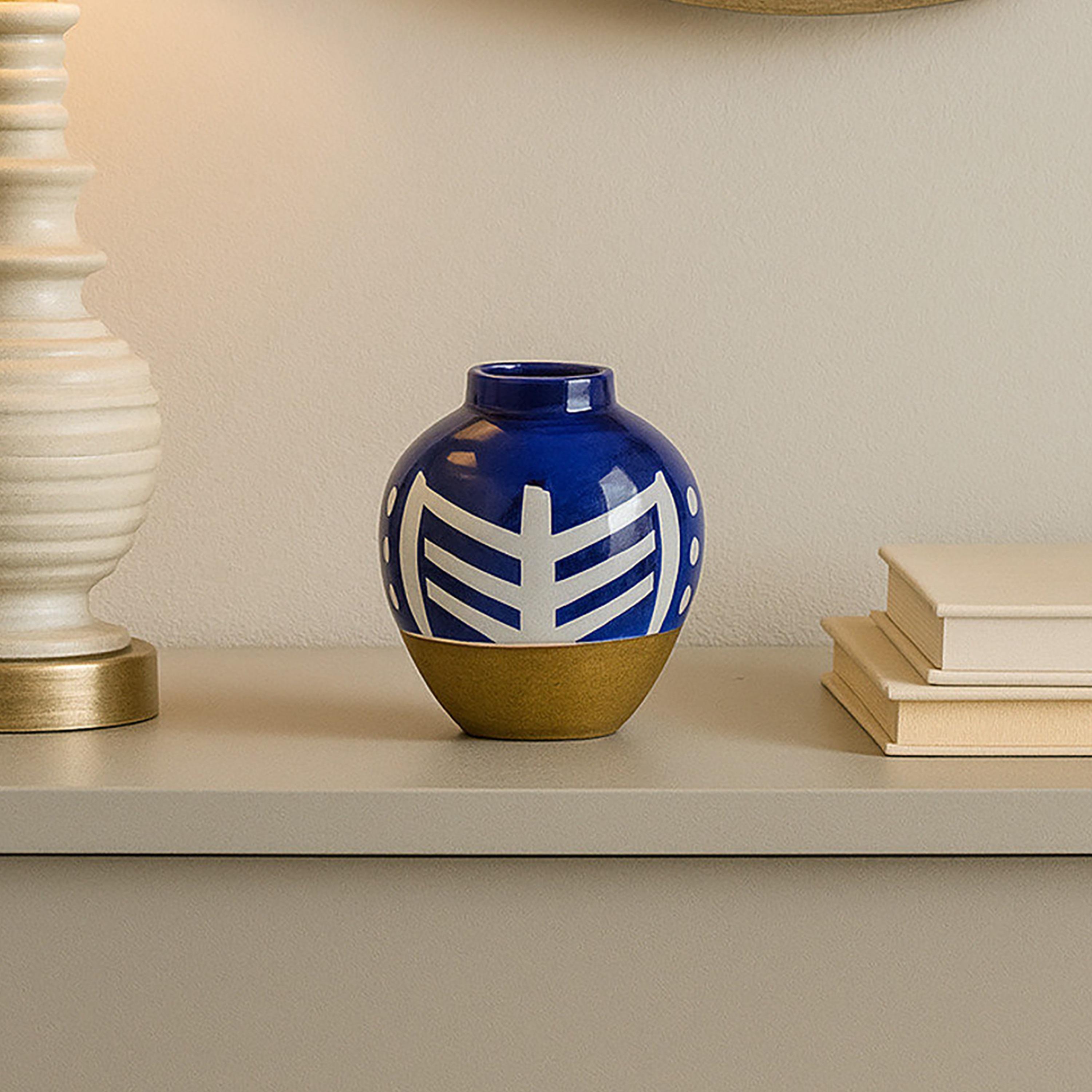 مزهرية سيراميك بتصميم هندسي متعدد الألوان من ماريا هومز-household-decor-vasesandbowls-image-3