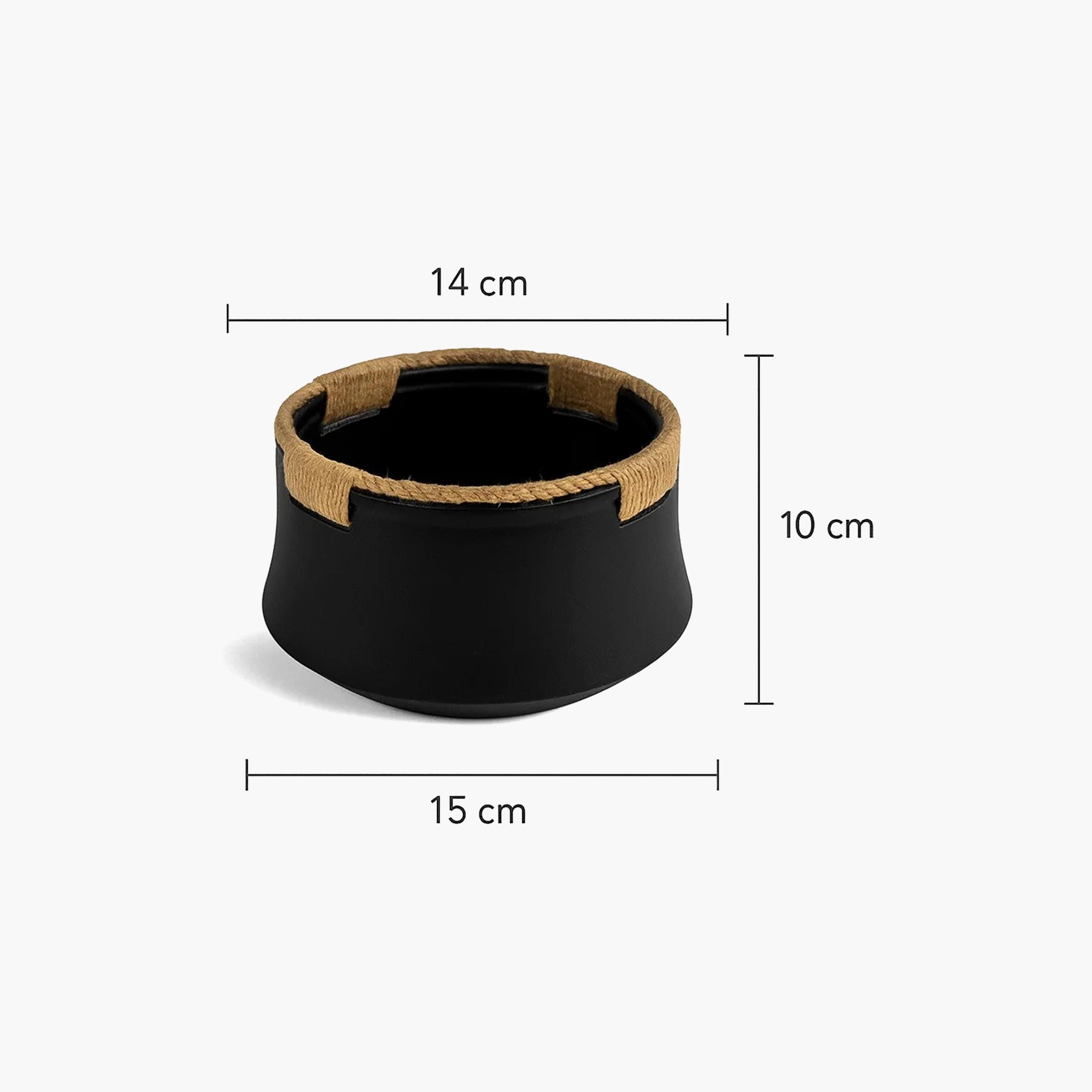 أصيص نباتات سيراميك متعدد الألوان بتفاصيل حبل من ماريا هومز-household-gardenandoutdoor-potsandplanters-image-5