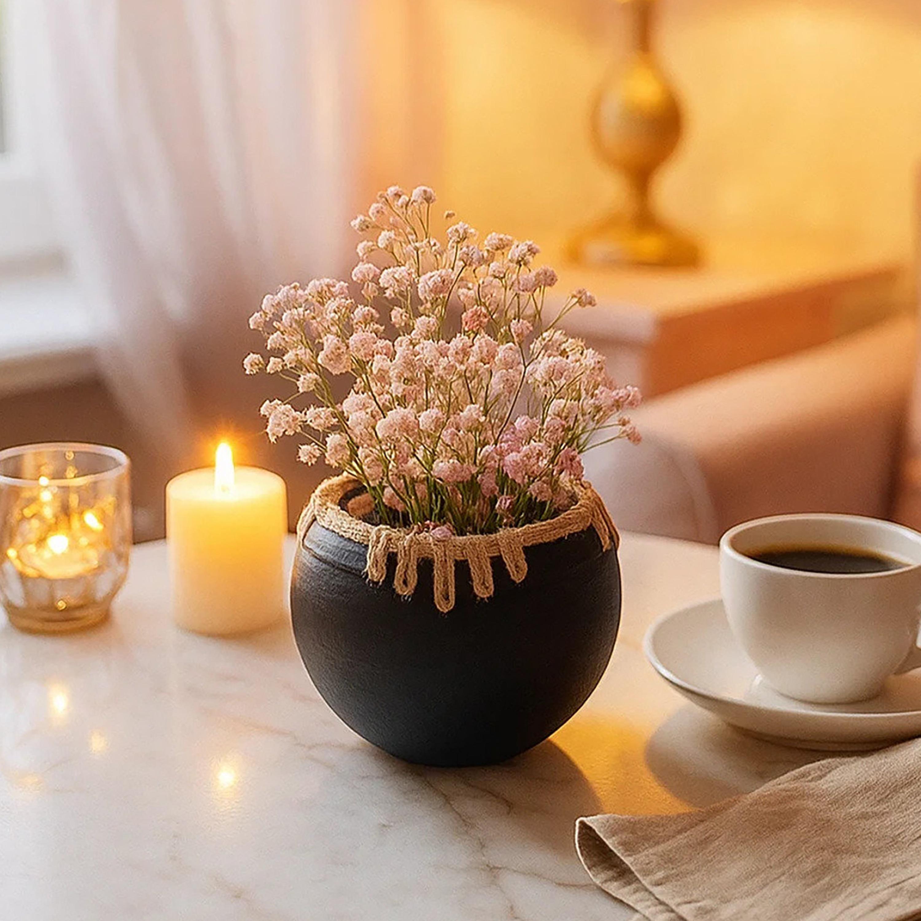 أصيص نباتات سيراميك متعدد الألوان بتفاصيل حبل من ماريا هومز-household-gardenandoutdoor-potsandplanters-image-2