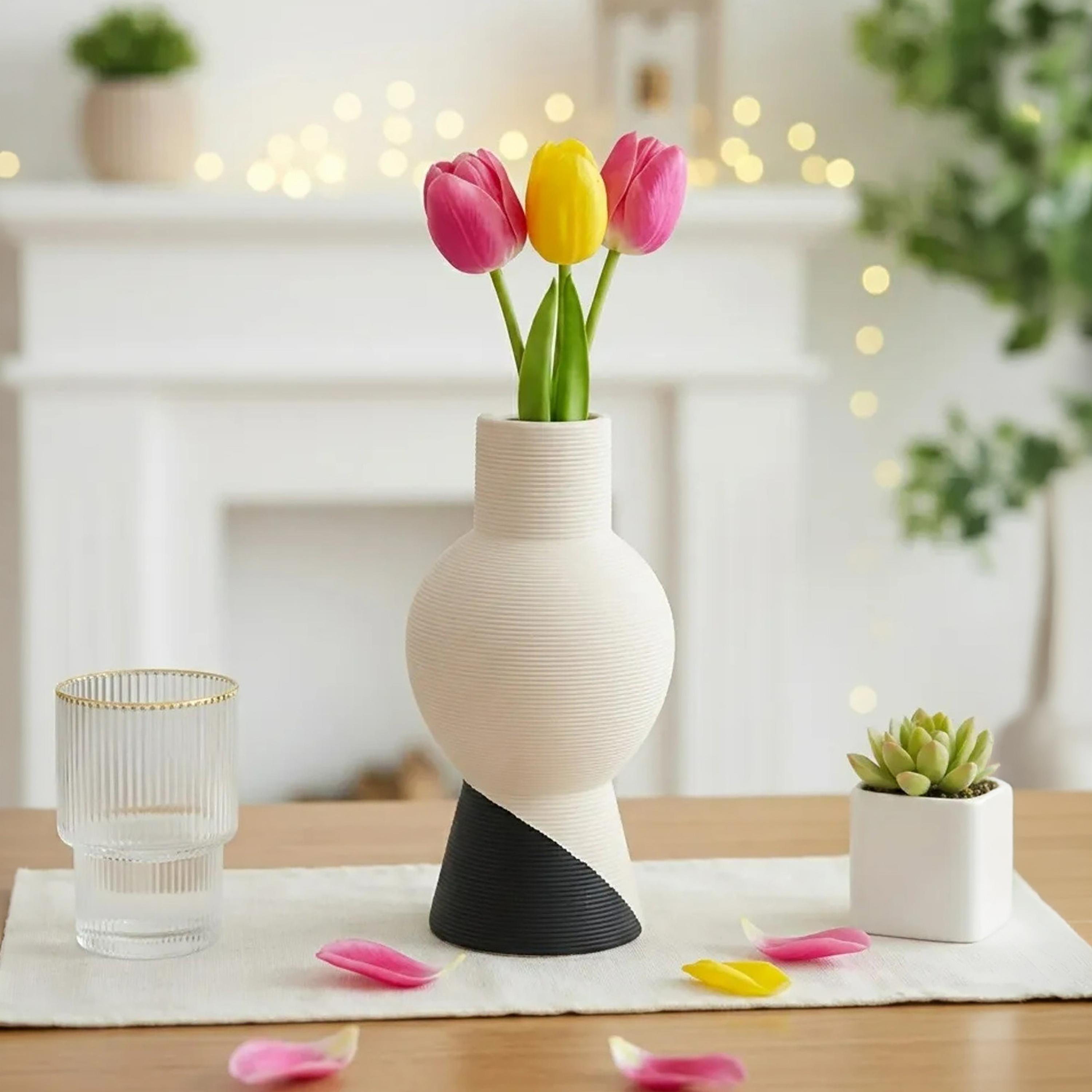 Maria Homes Multicolour Ribbed Vase-household-decor-vasesandbowls-image-2