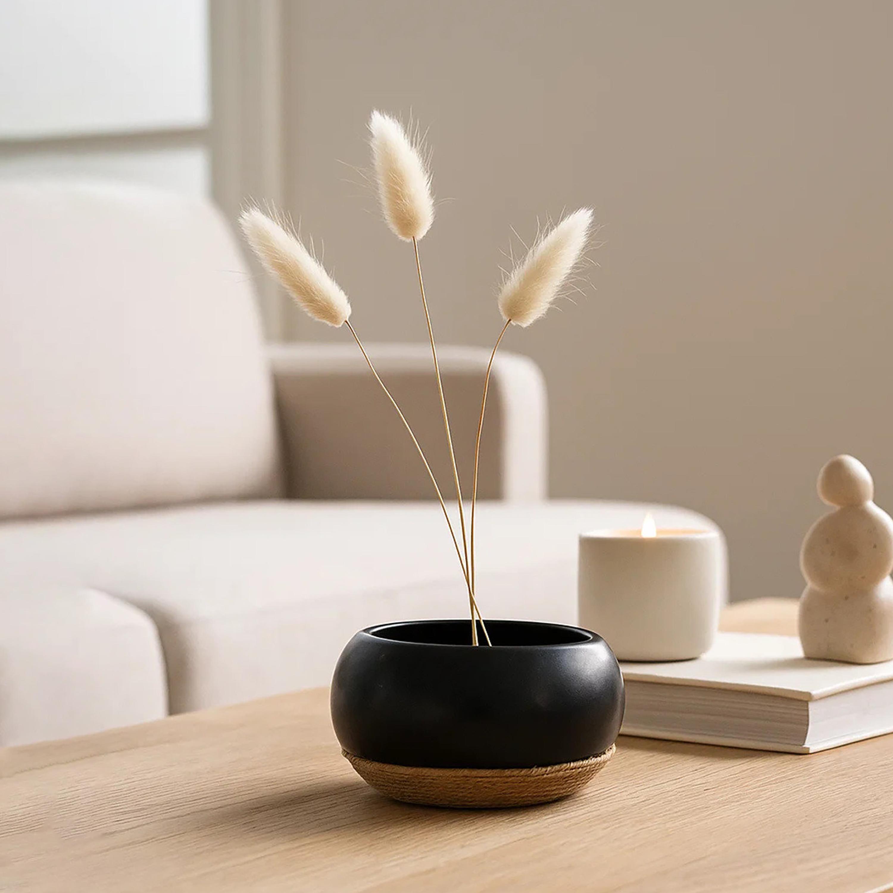 أصيص نباتات سيراميك متعدد الألوان بتفاصيل حبل من ماريا هومز-household-gardenandoutdoor-potsandplanters-image-1