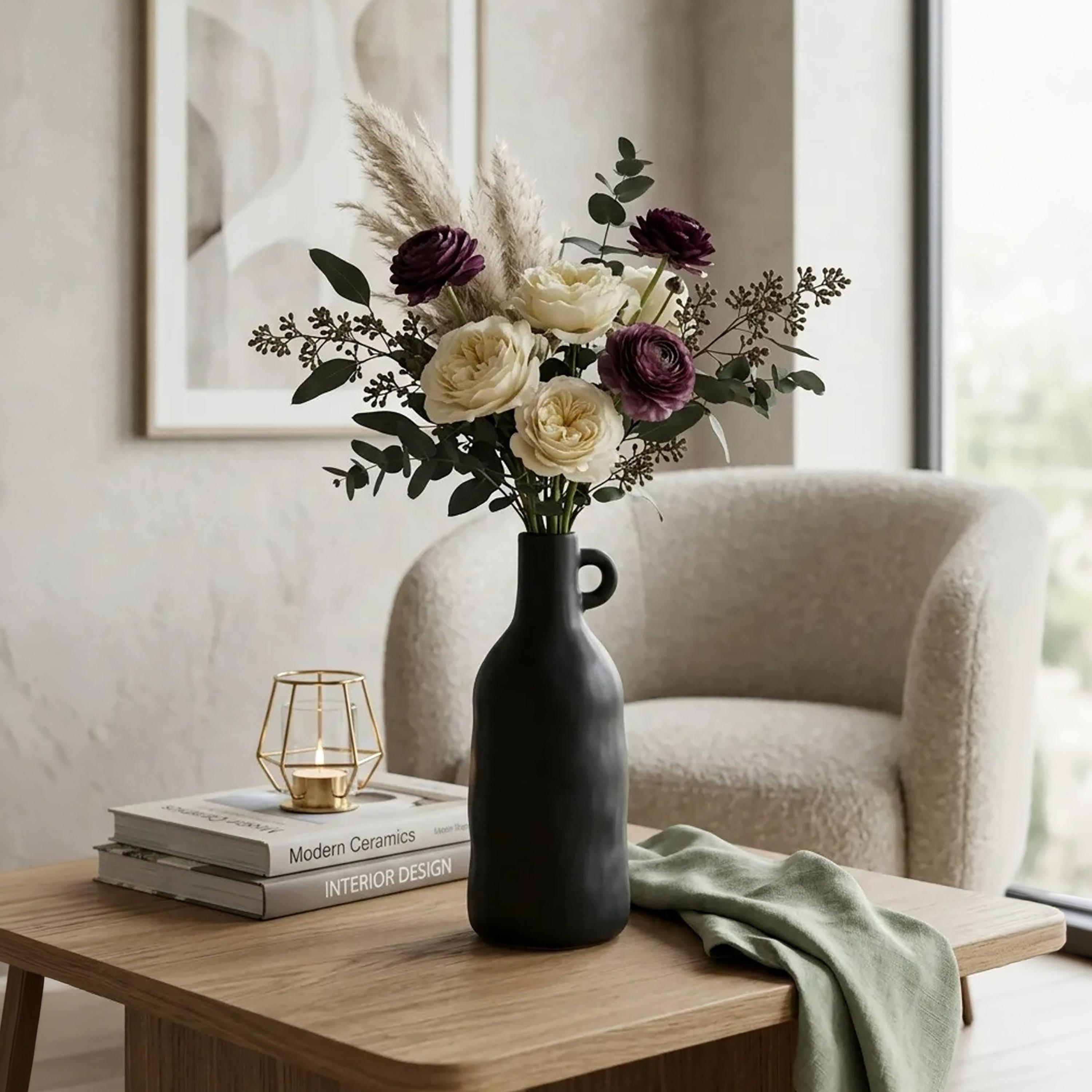 Maria Homes Black Bottle Vase-household-decor-vasesandbowls-image-2
