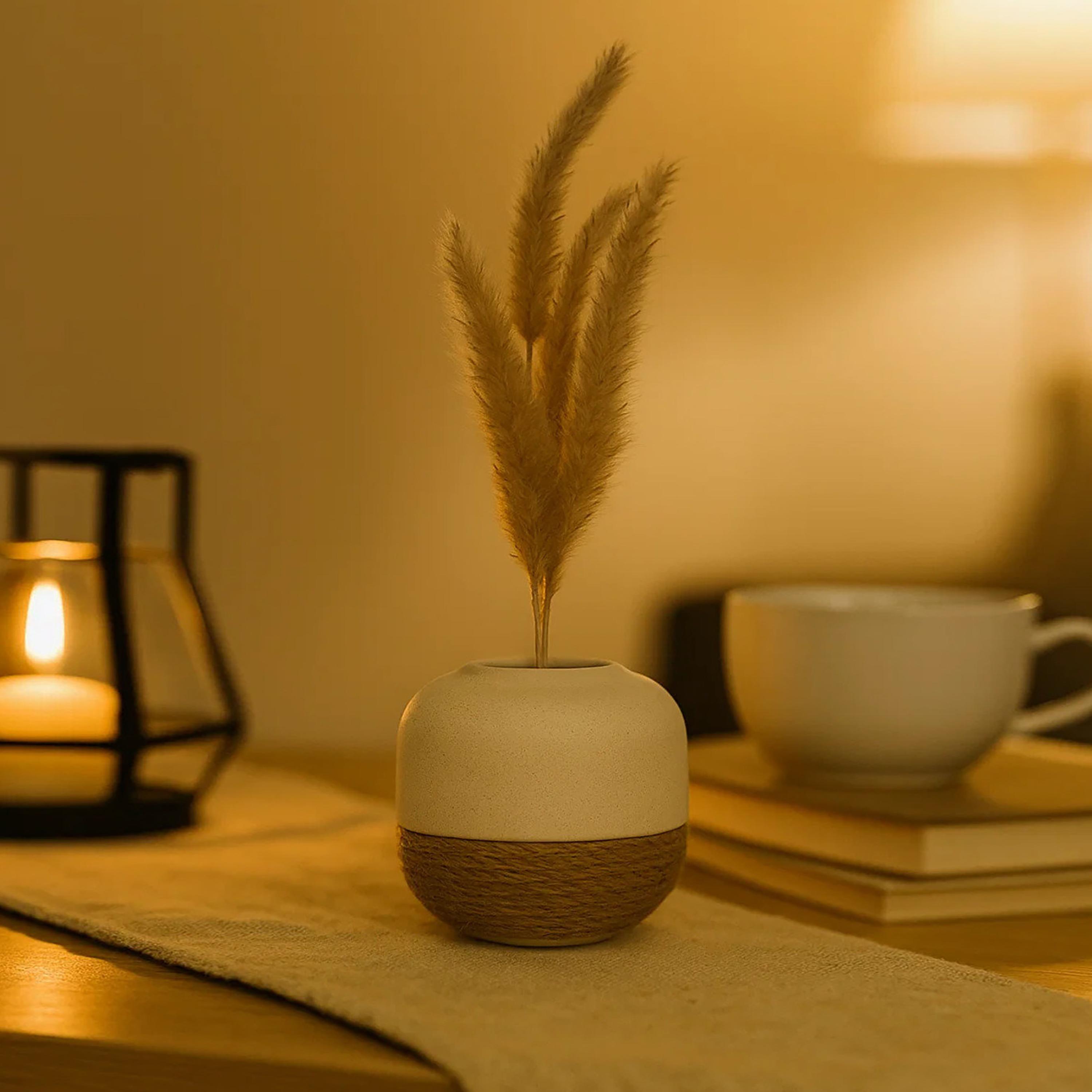مزهرية سيراميك متعددة الألوان بتفاصيل حبال من ماريا هومز-household-decor-vasesandbowls-image-2