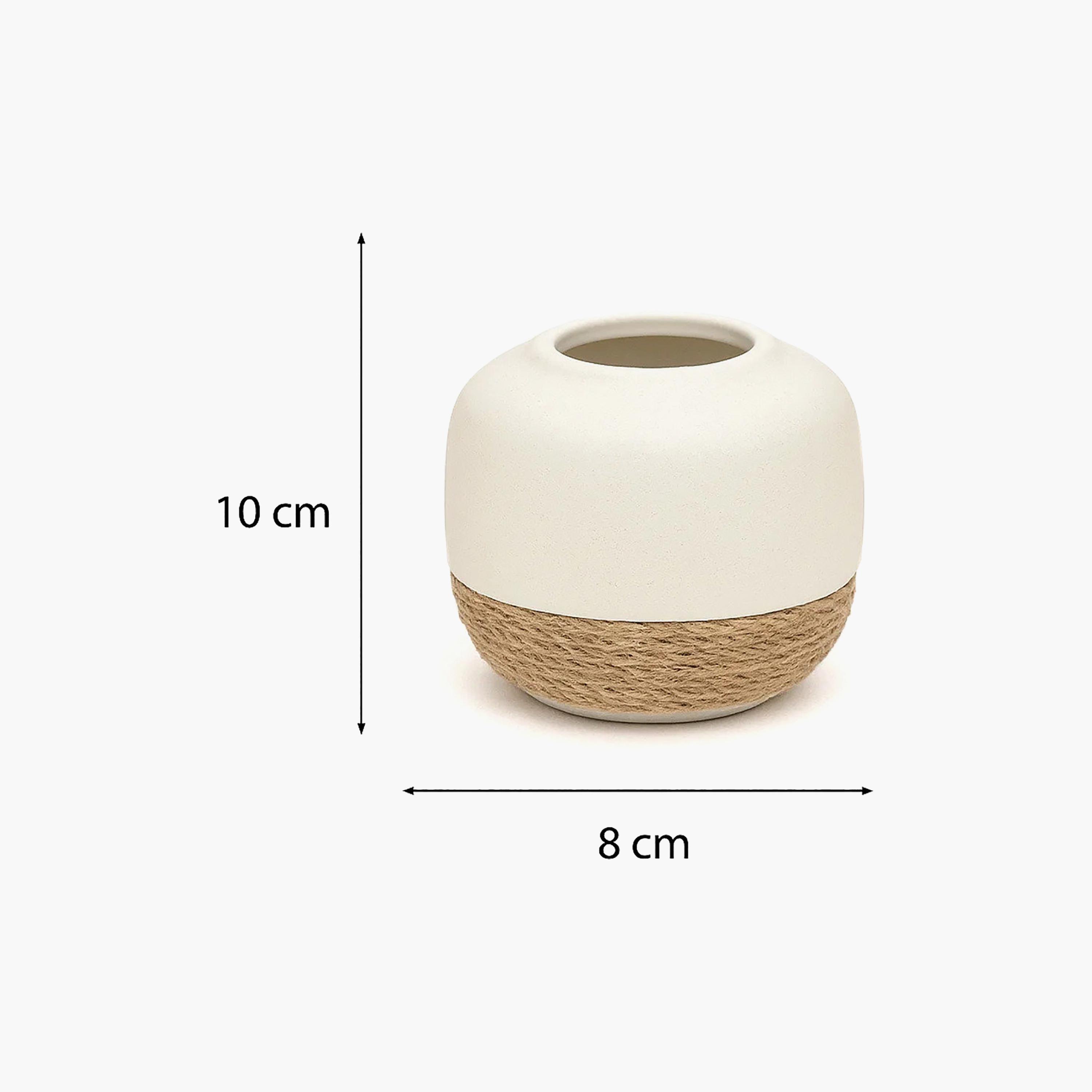 مزهرية سيراميك متعددة الألوان بتفاصيل حبال من ماريا هومز-household-decor-vasesandbowls-image-5