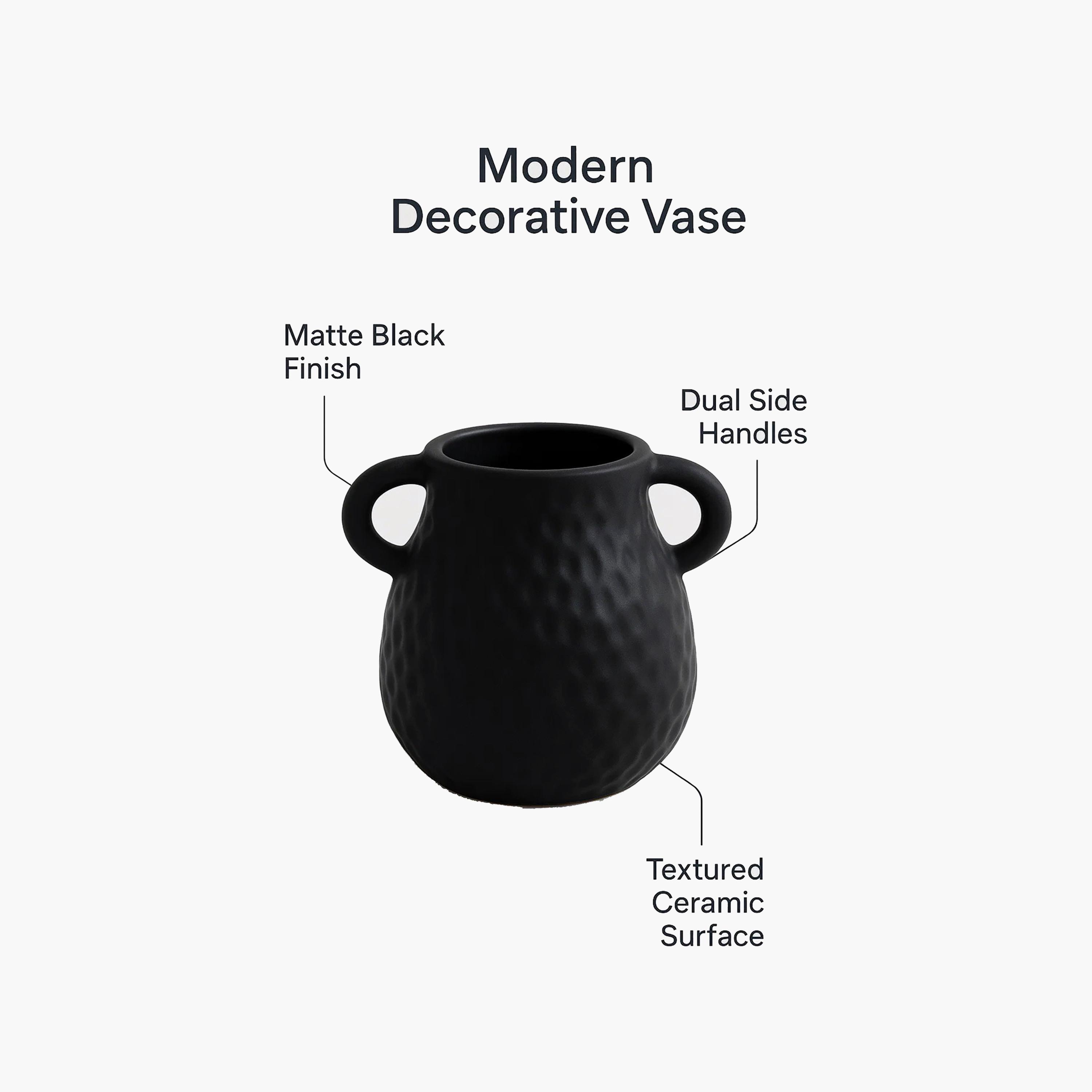 مزهرية سوداء بملمس بارز من ماريا هومز-household-decor-vasesandbowls-image-4