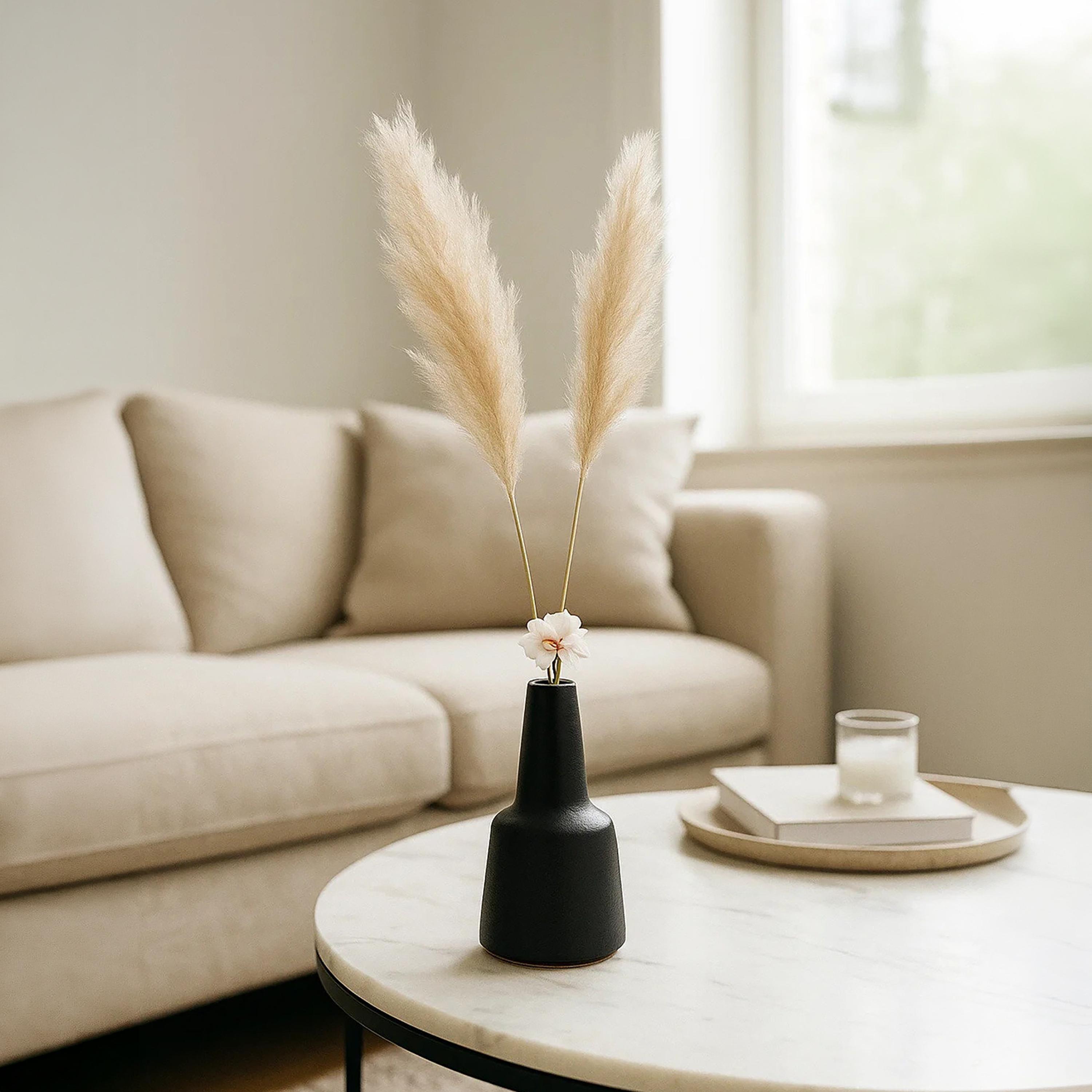 Maria Homes Black Ceramic Cone-Shaped Vase-household-decor-vasesandbowls-image-2