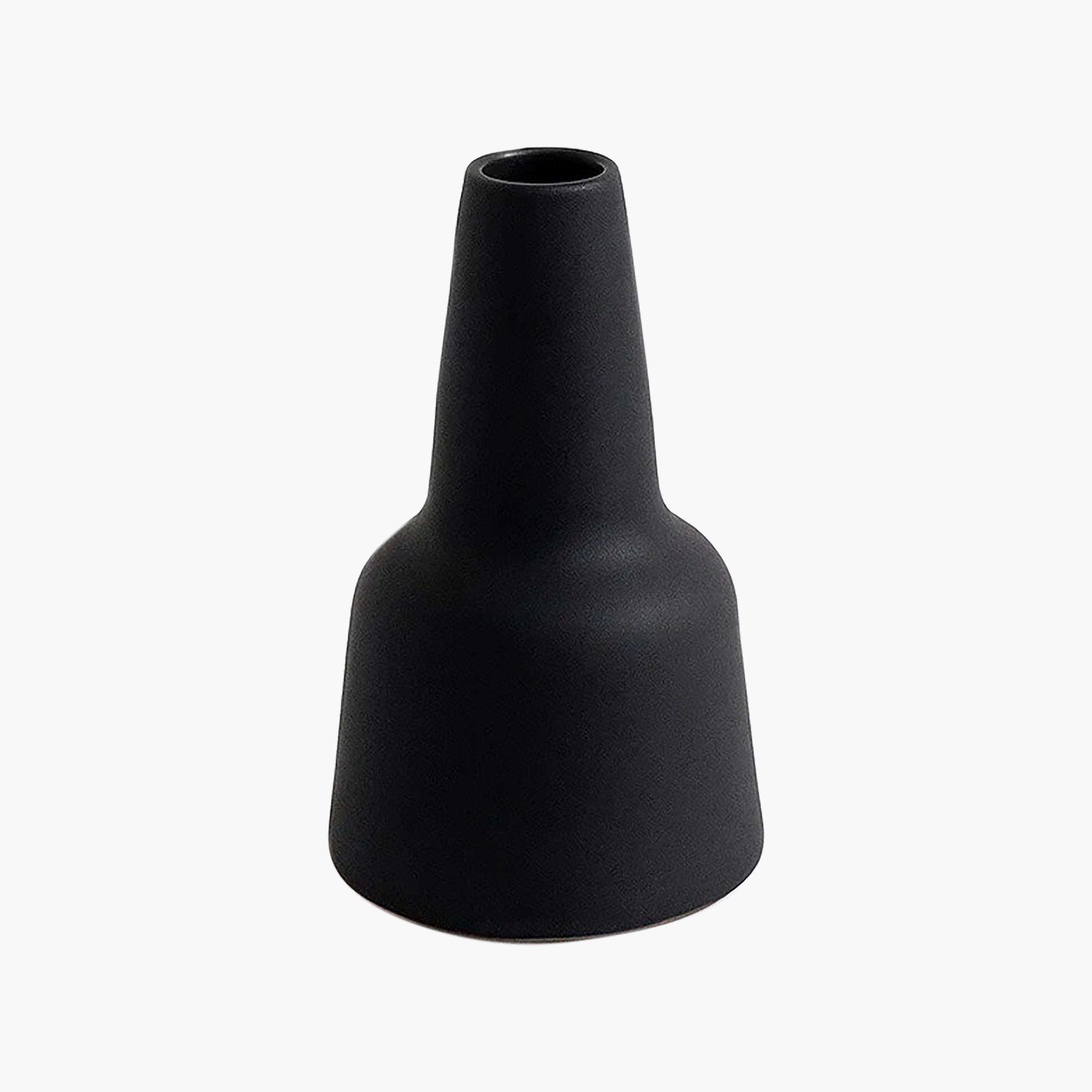 Maria Homes Black Ceramic Cone-Shaped Vase-household-decor-vasesandbowls-image-4