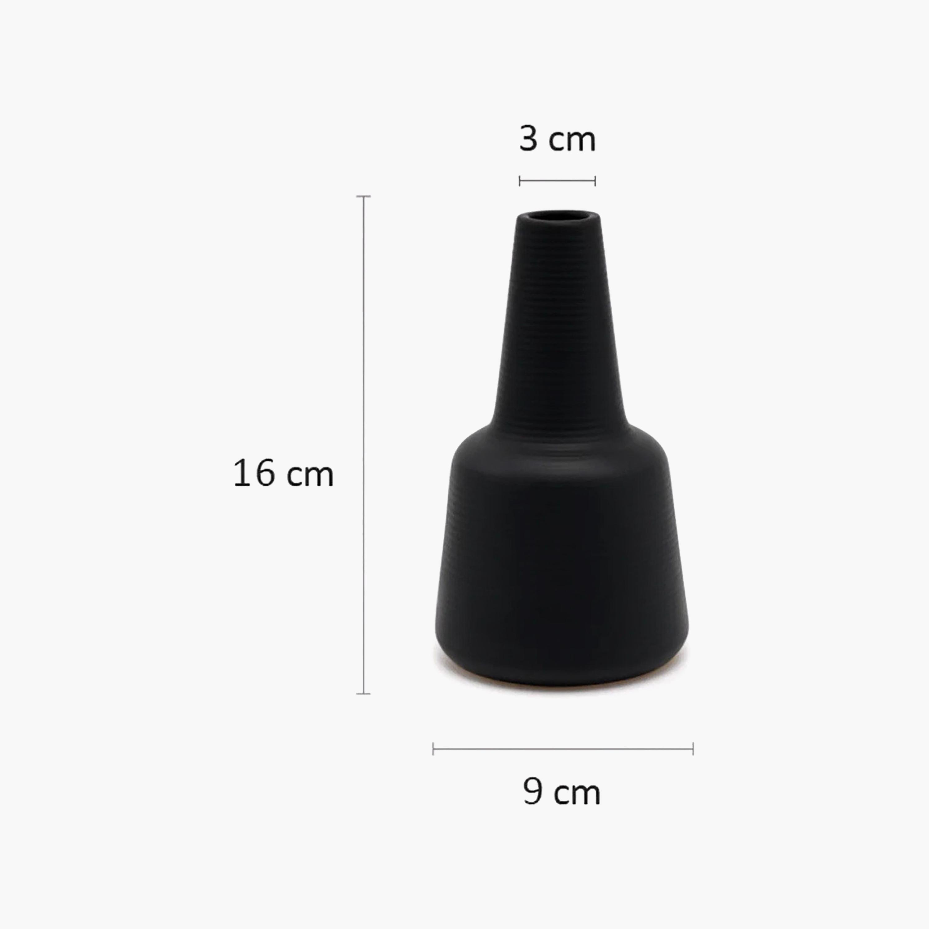 Maria Homes Black Ceramic Cone-Shaped Vase-household-decor-vasesandbowls-image-5