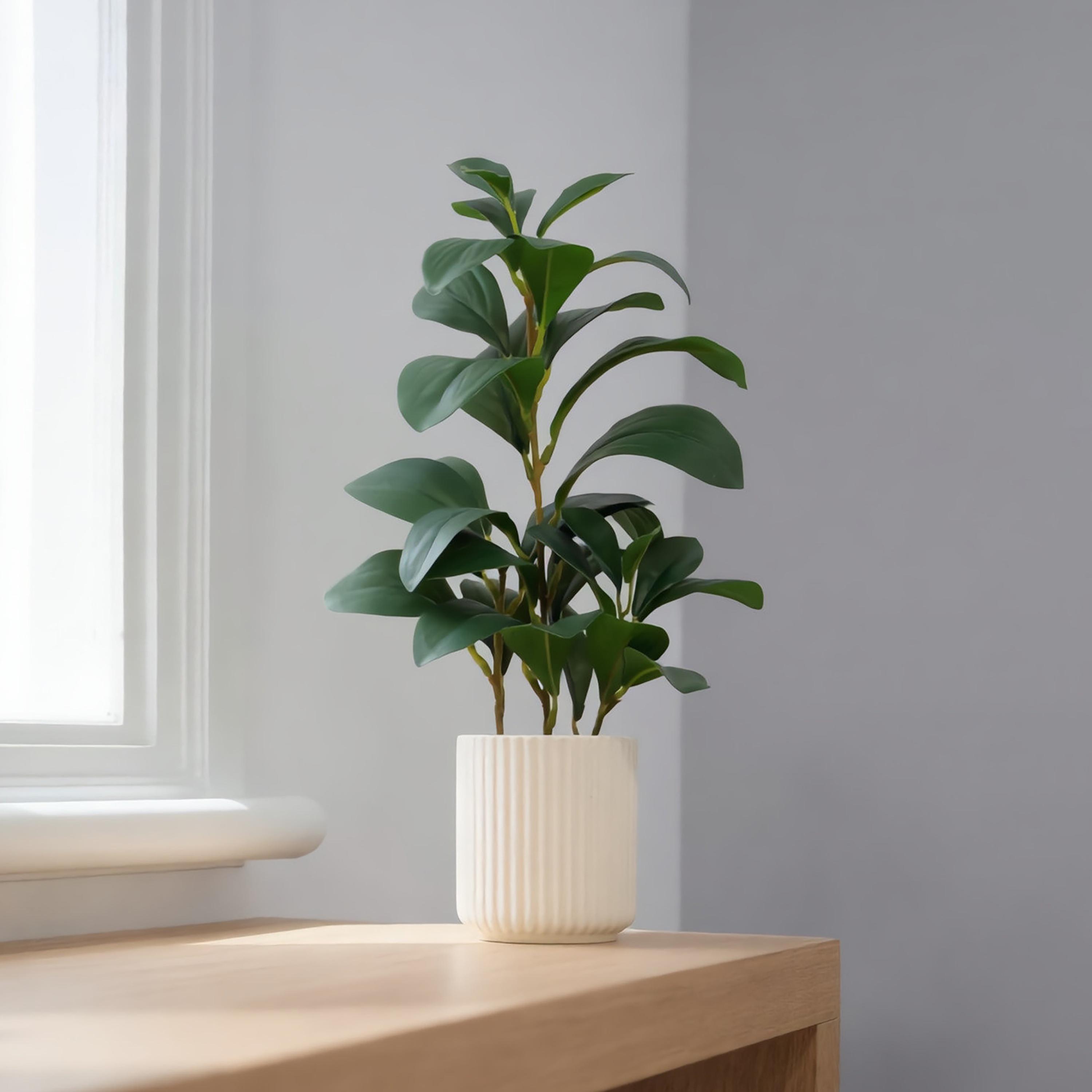 Maria Homes Beige Artificial Lemon Plant with Ceramic Pot-household-gardenandoutdoor-artificialflowersandplants-flowers-image-1