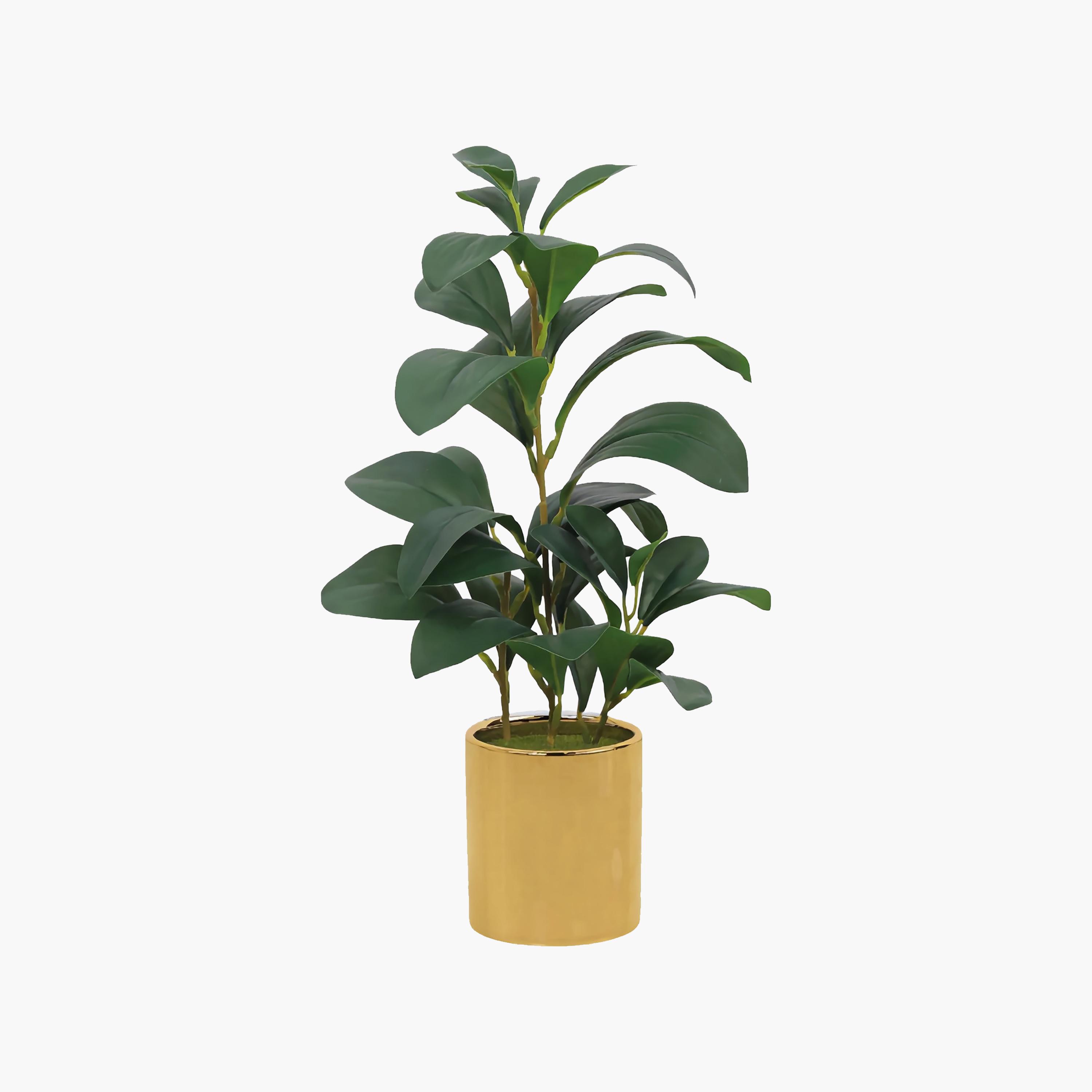 نبتة ليمون صناعية ذهبية مع إناء سيراميك من ماريا هومز-household-gardenandoutdoor-artificialflowersandplants-flowers-image-2