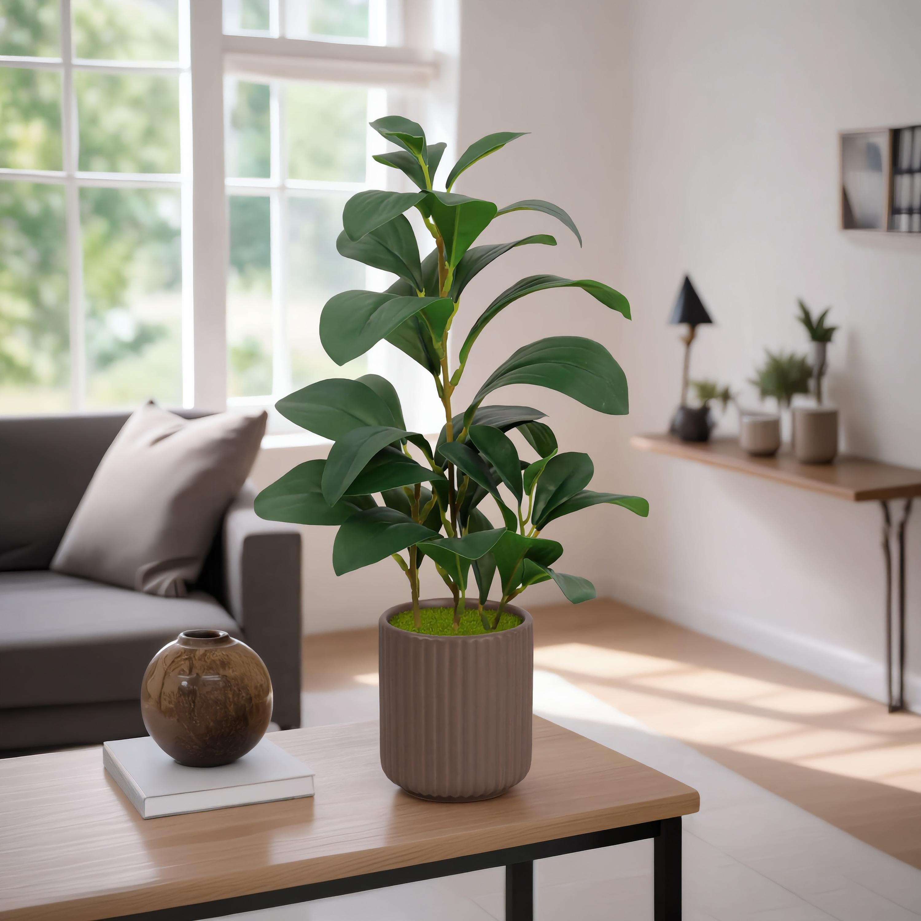 Maria Homes Brown Artificial Lemon Plant with Ceramic Pot-household-gardenandoutdoor-artificialflowersandplants-flowers-image-1
