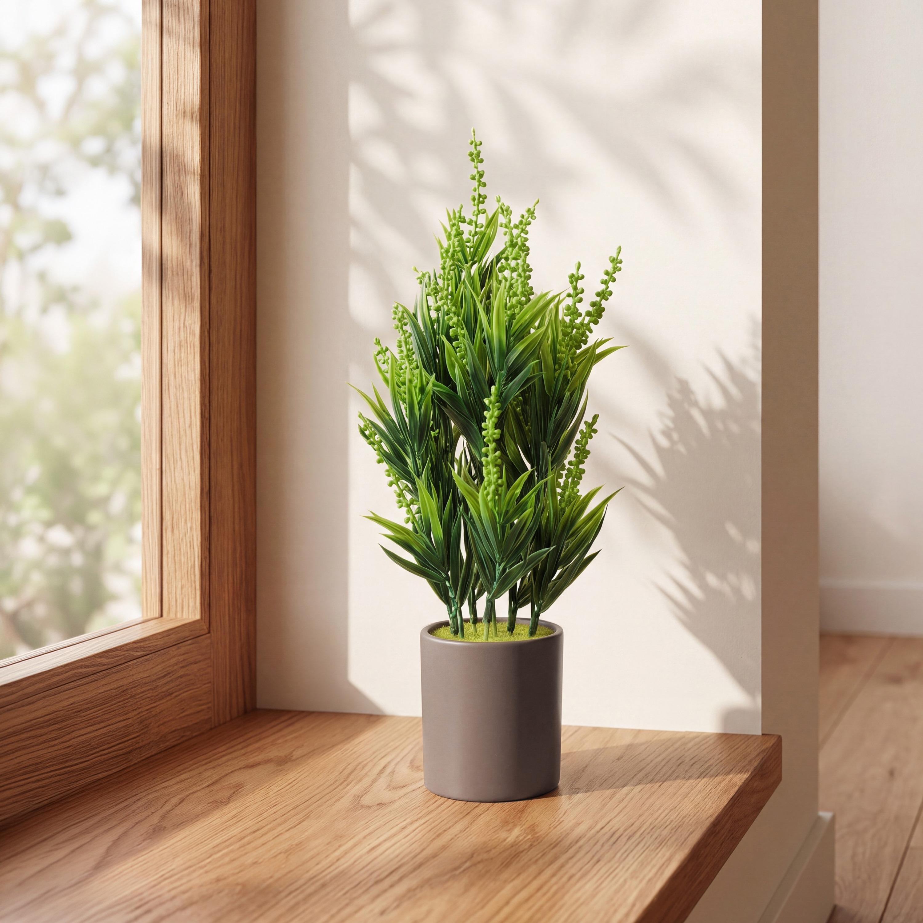 نبات أوراق صناعي مع أصيص سيراميك من ماريا هومز-household-gardenandoutdoor-artificialflowersandplants-flowers-image-1
