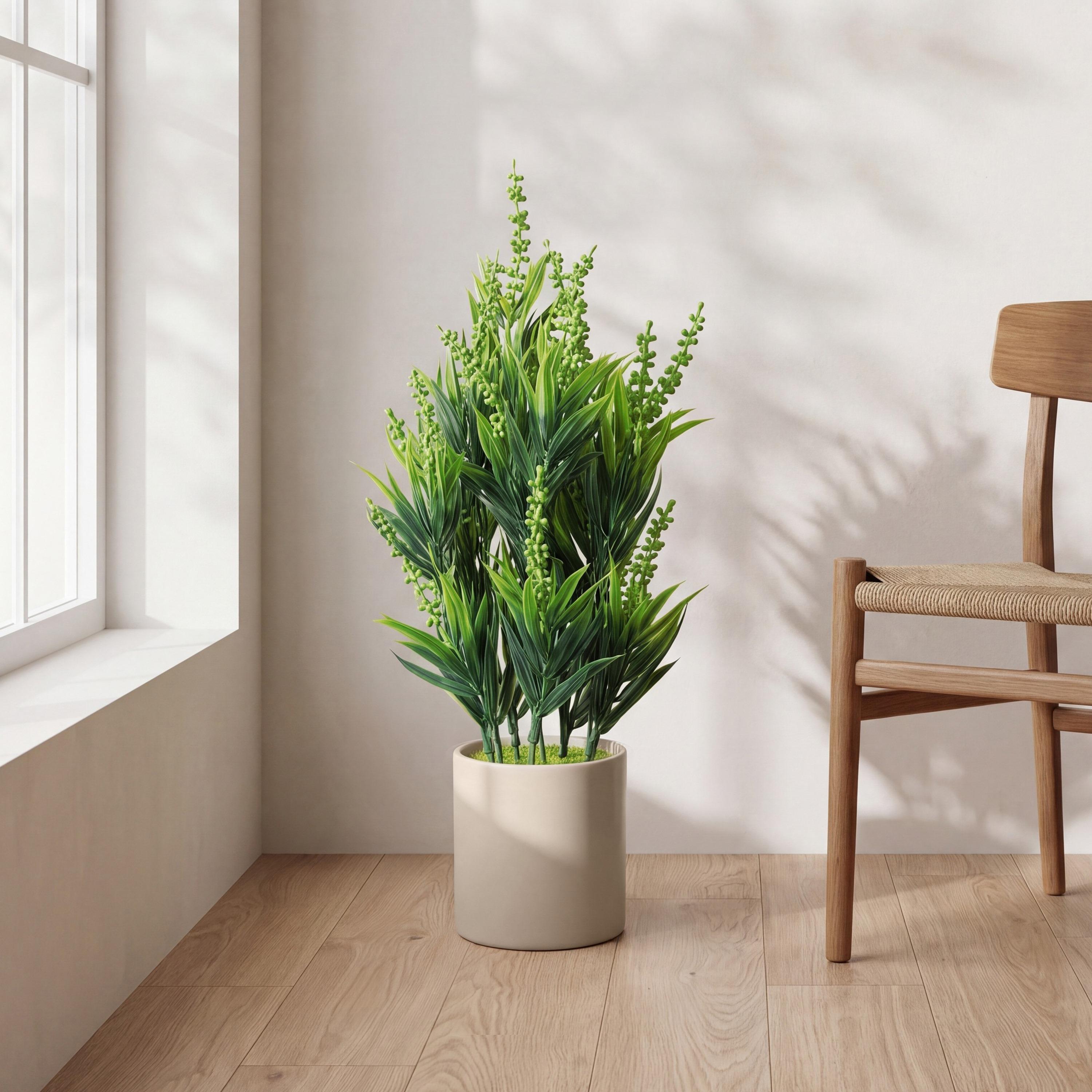 نبات أوراق صناعي مع أصيص سيراميك من ماريا هومز-household-gardenandoutdoor-artificialflowersandplants-flowers-image-1