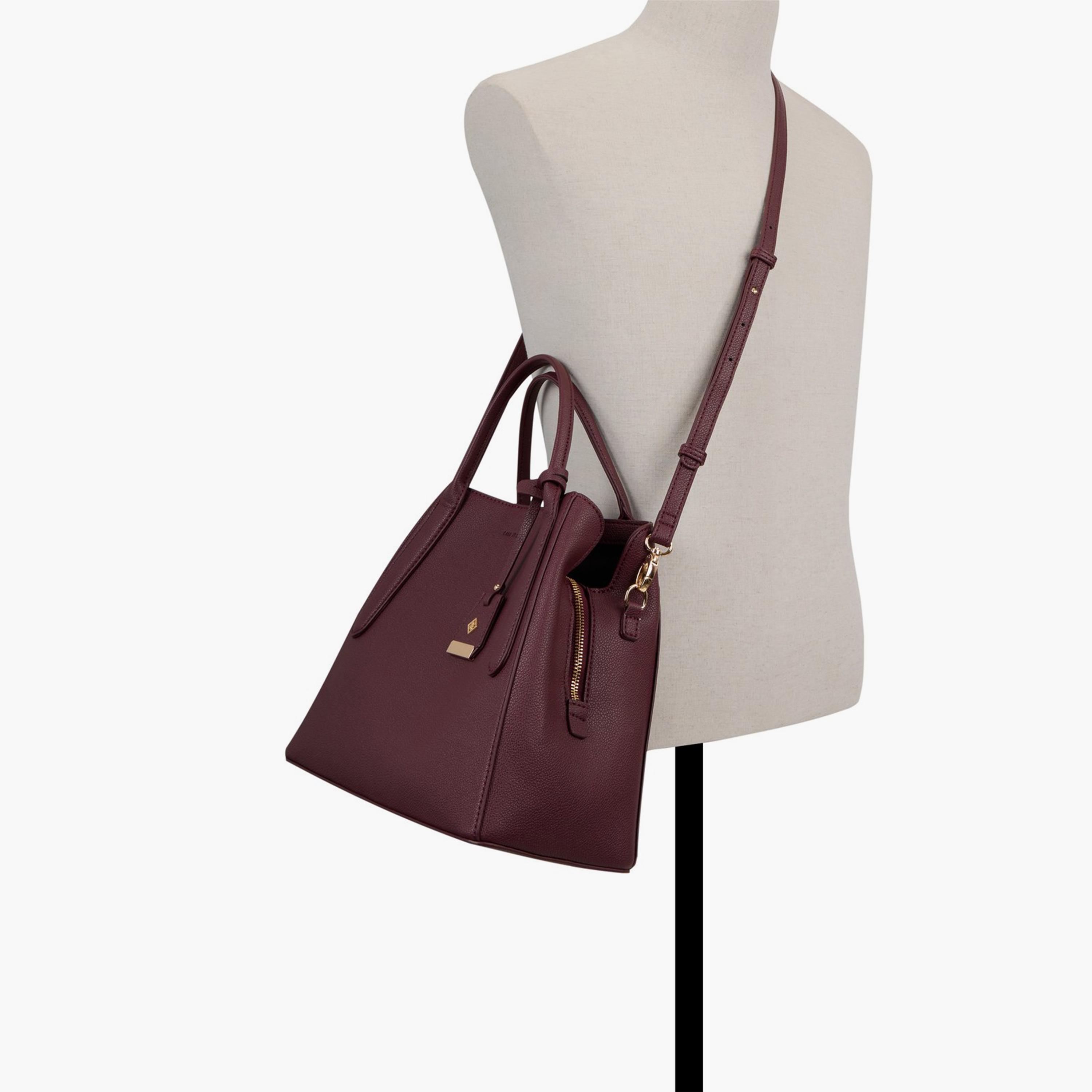 Call it Spring Lopburi Textured Double Handle Satchel Bag with Zipper Closure and Detachable Strap | 31 X 15 X 26 CM-women-bagsandwallets-handbags-image-4