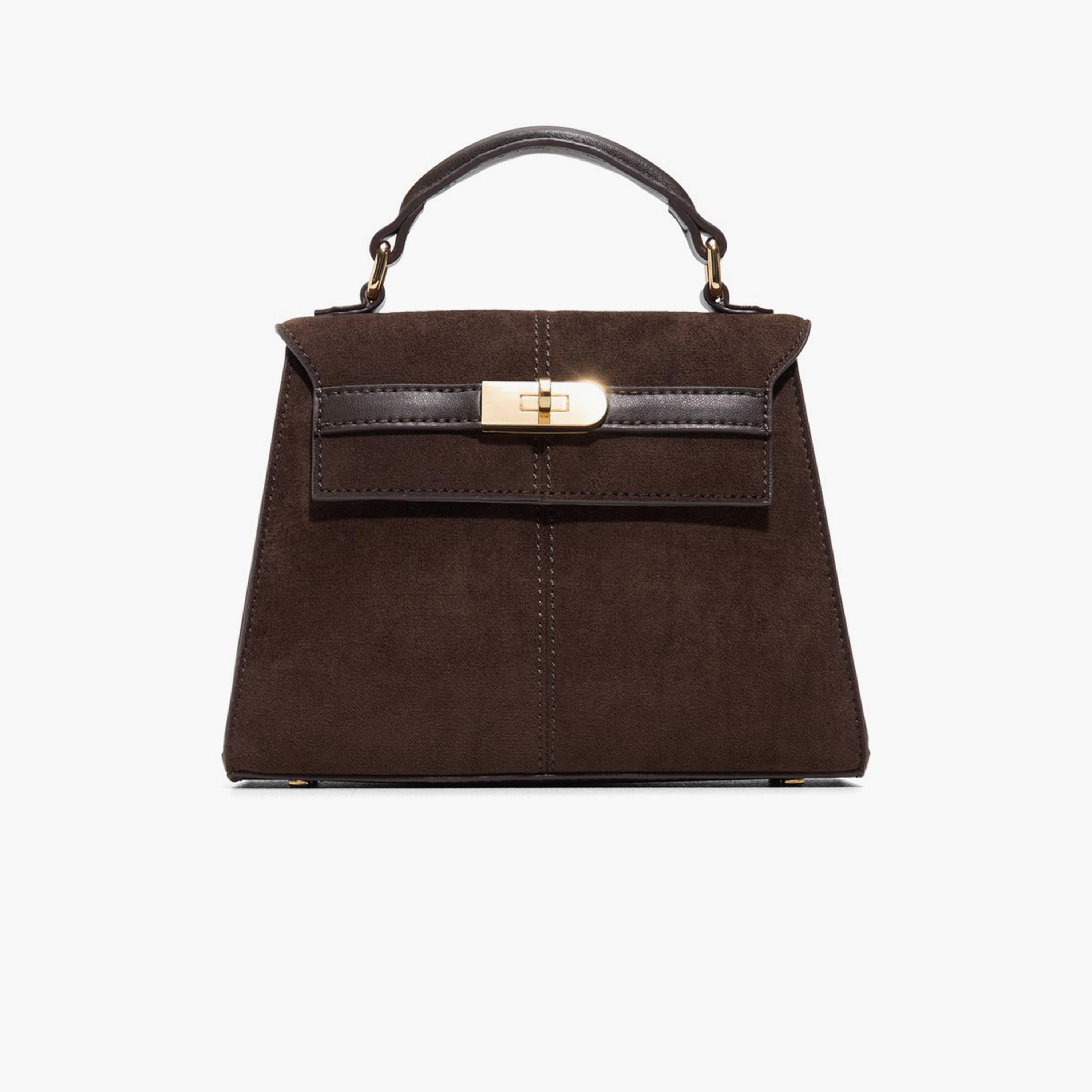 Call it Spring Riileyy Plain Top Handle Satchel Bag with Flap Closure and Detachable Strap | 22 X 8 X 20 CM-women-bagsandwallets-handbags-image-1