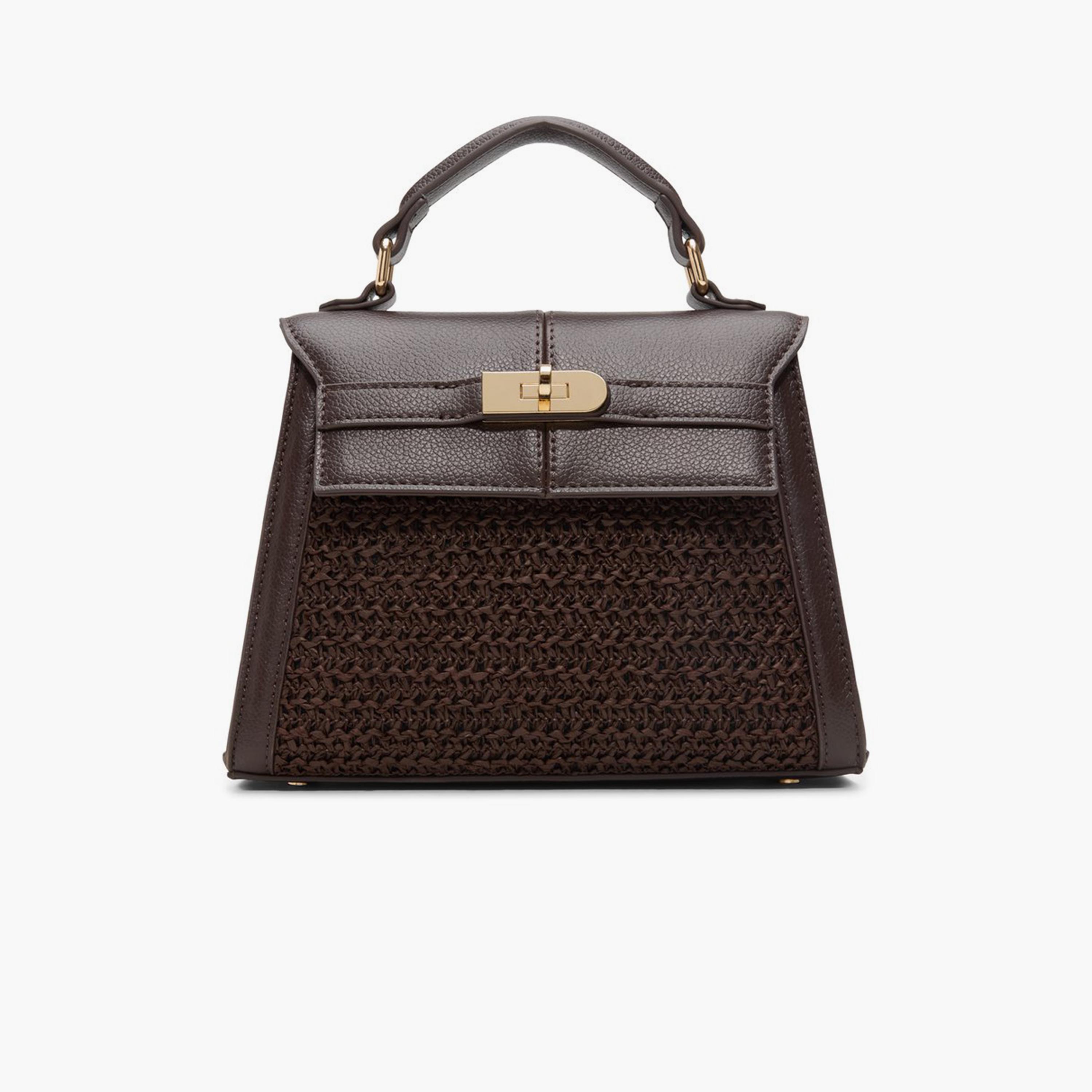 Call it Spring Riileyy Plain Top Handle Satchel Bag with Flap Closure and Detachable Strap | 22 X 8 X 20 CM-women-bagsandwallets-handbags-image-1
