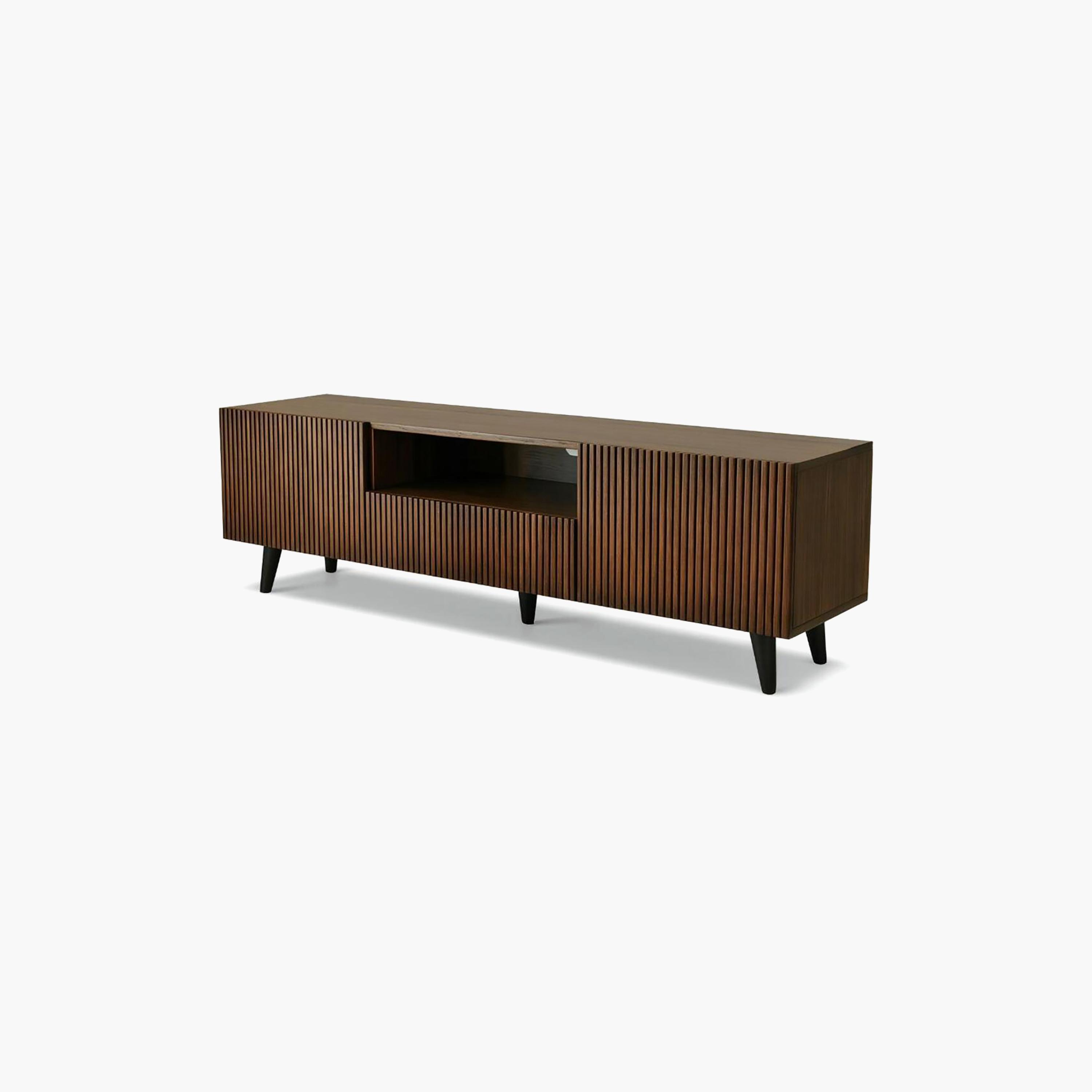 طاولة تلفزيون خشبية مع خزائن تخزين من ماريا هومز-furniture-livingroom-tvandmediaunits-image-1