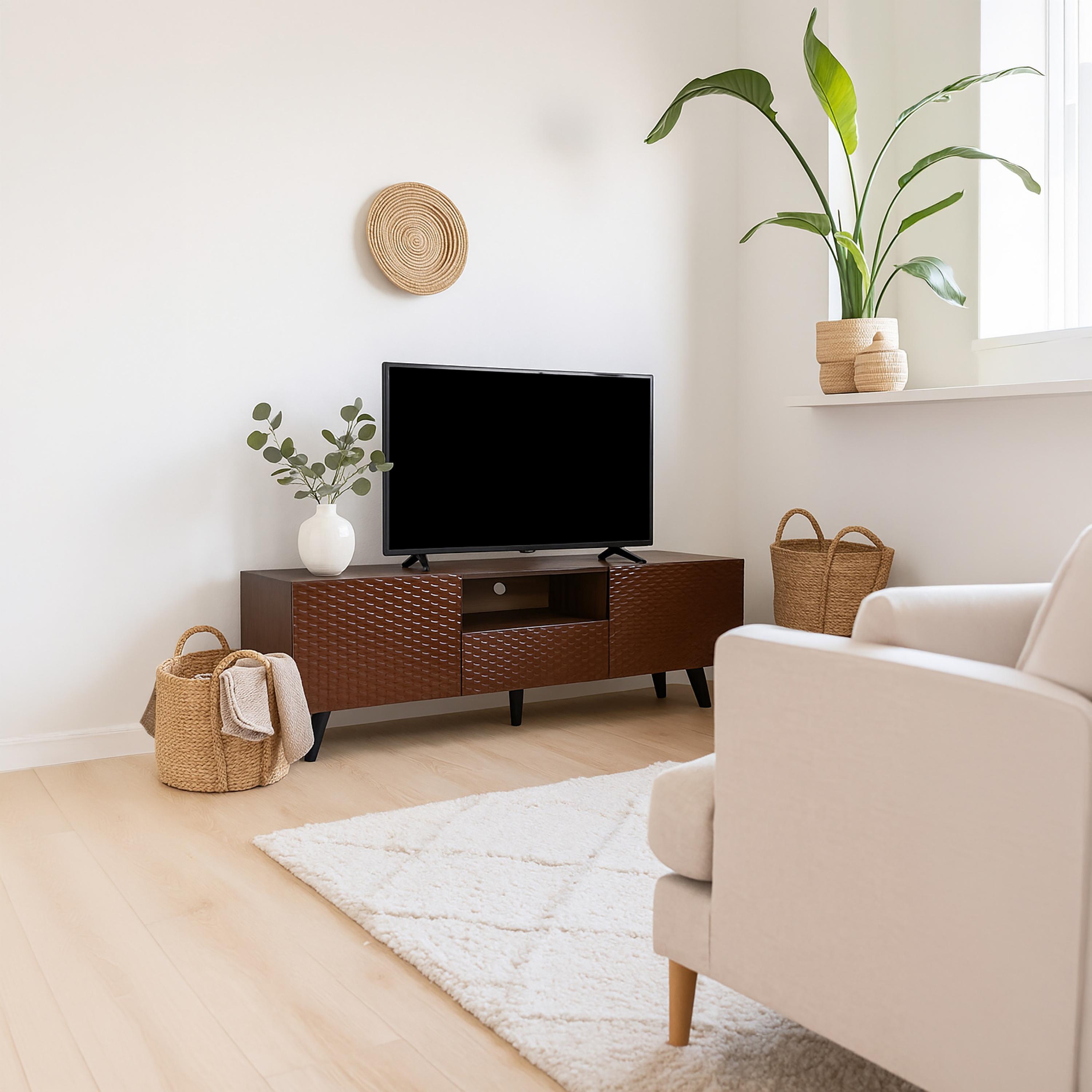 طاولة تلفزيون خشبية مع خزائن تخزين من ماريا هومز-furniture-livingroom-tvandmediaunits-image-4