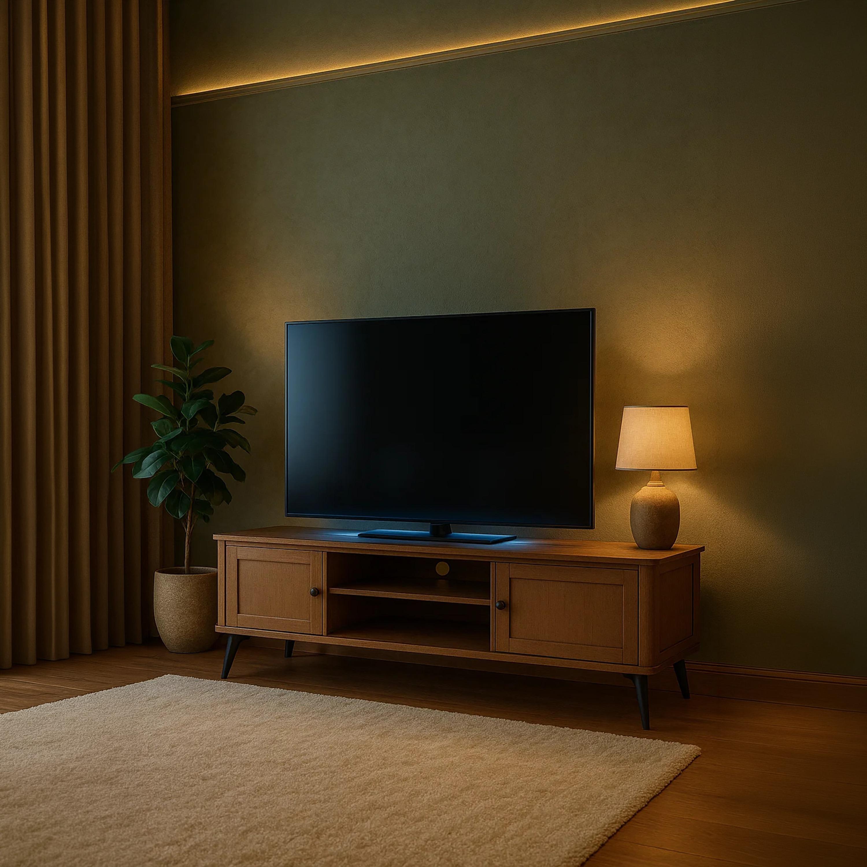 Maria Homes Rattan TV Stand with 2 Drawers & 2 Shelves-furniture-livingroom-tvandmediaunits-image-4