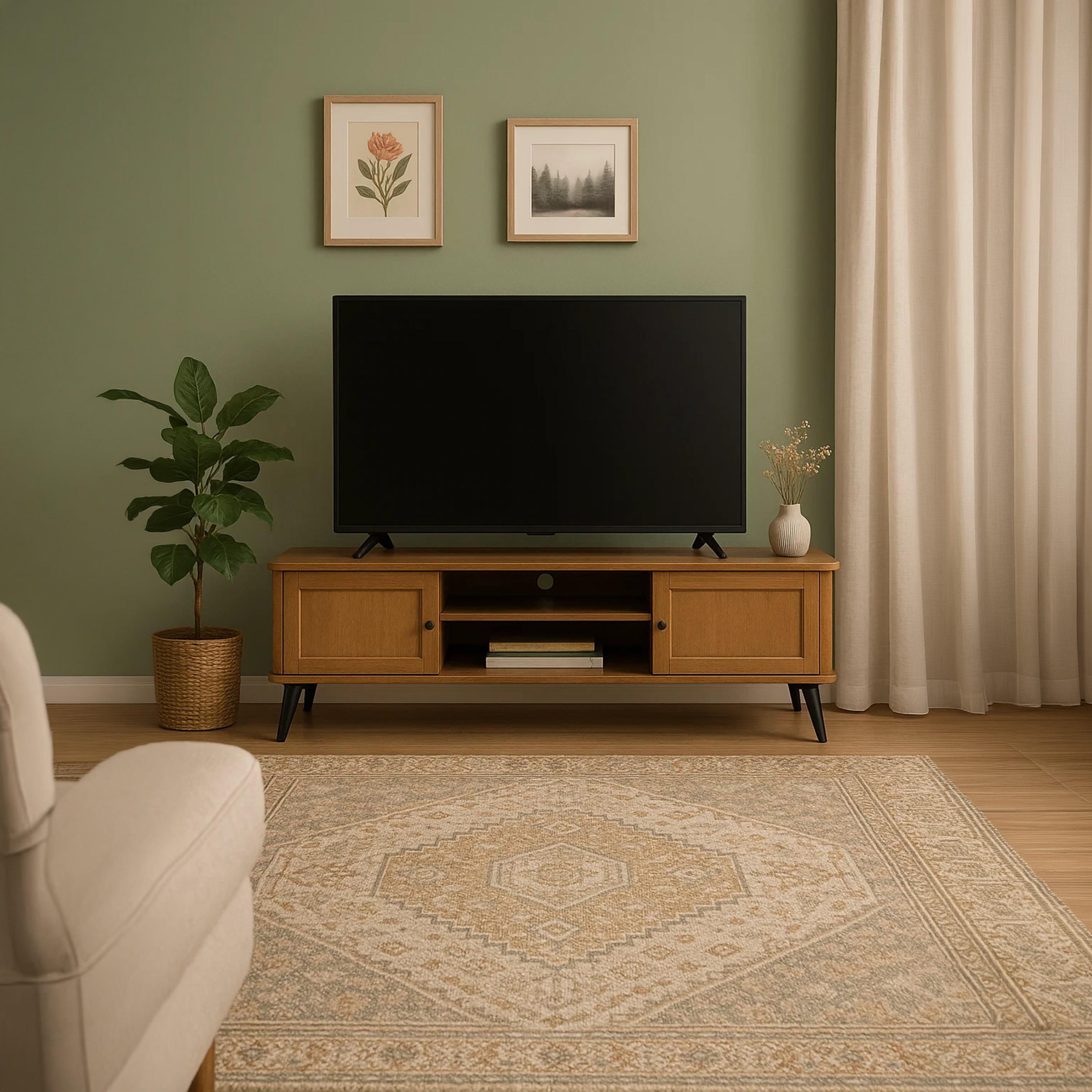 Maria Homes Rattan TV Stand with 2 Drawers & 2 Shelves-furniture-livingroom-tvandmediaunits-image-5
