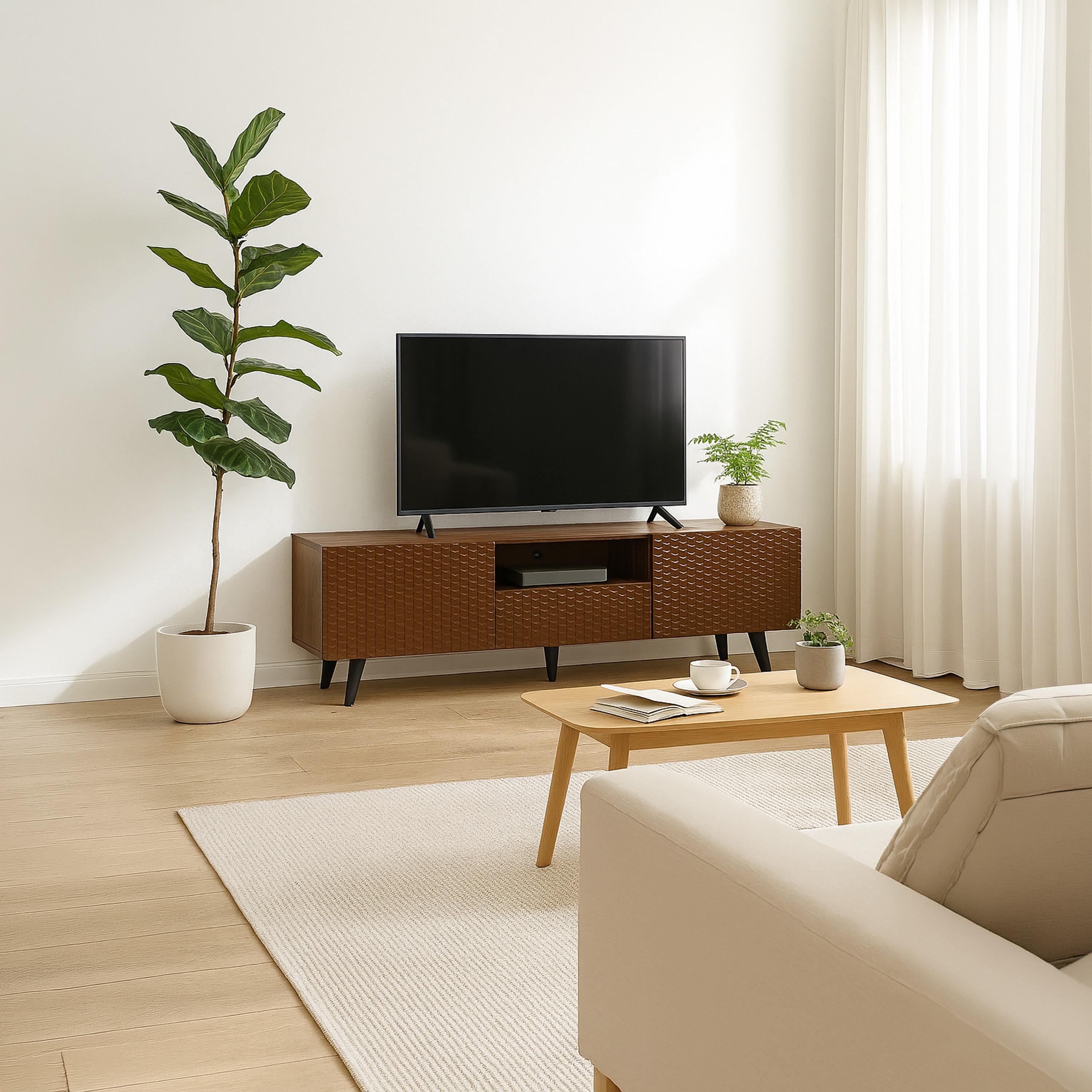 طاولة تلفزيون خشبية مع خزائن تخزين من ماريا هومز-furniture-livingroom-tvandmediaunits-image-3