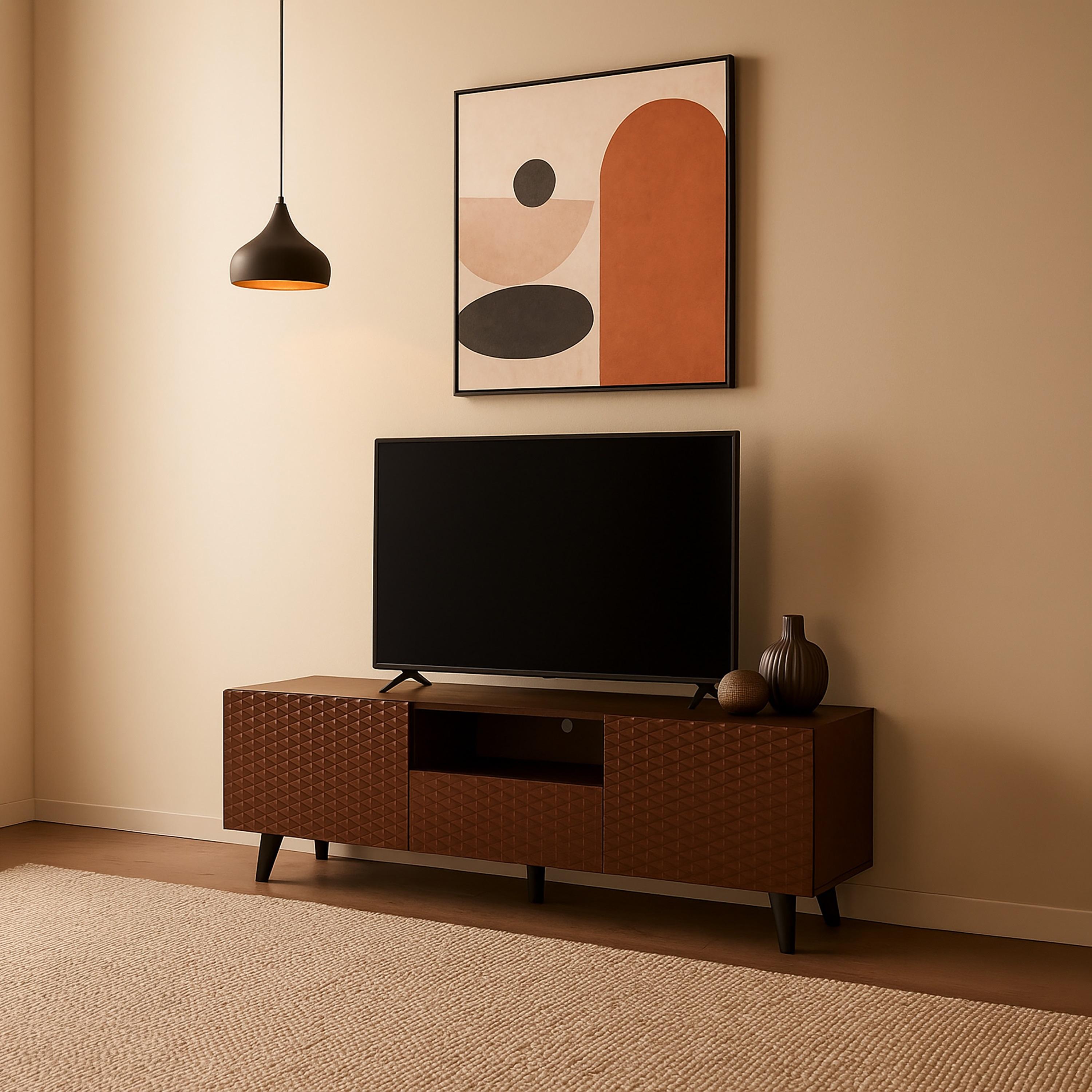 طاولة تلفزيون خشبية مع خزائن تخزين من ماريا هومز-furniture-livingroom-tvandmediaunits-image-4