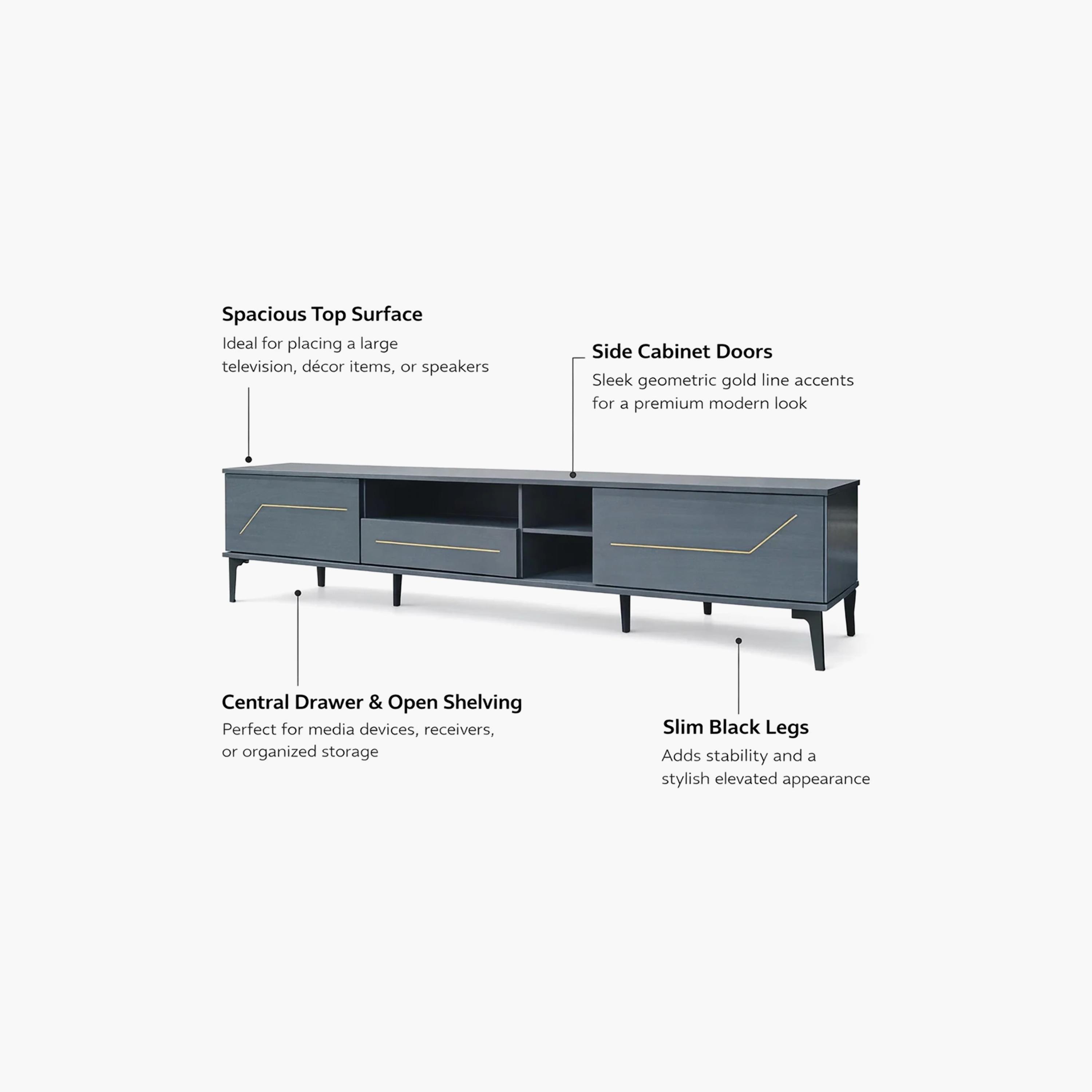 طاولة تلفزيون خشبية بـ3 أرفف من ماريا هومز-furniture-livingroom-tvandmediaunits-image-4