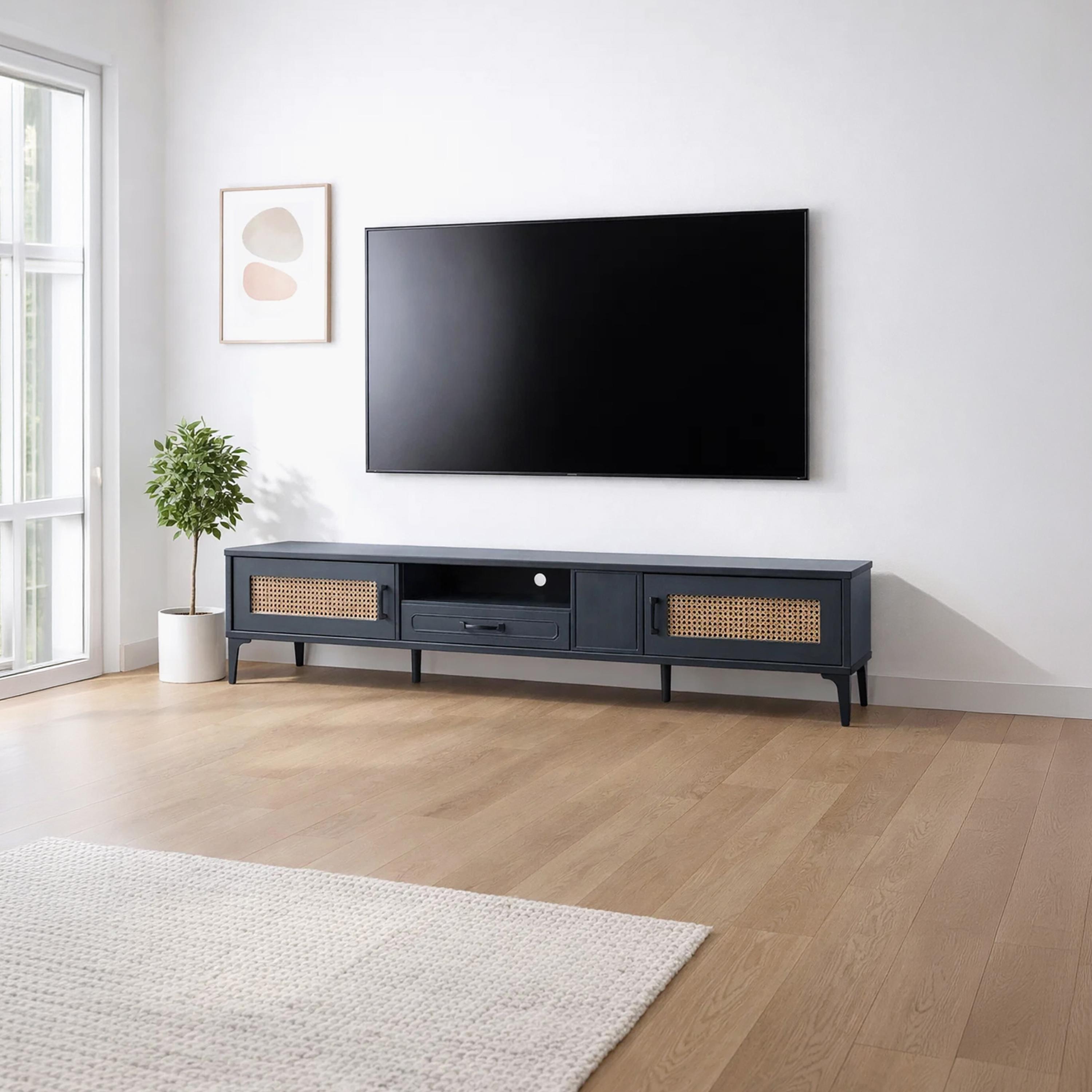 طاولة تلفزيون خشبية بـ 4 أدراج ورف واحد من ماريا هومز-furniture-livingroom-tvandmediaunits-image-1