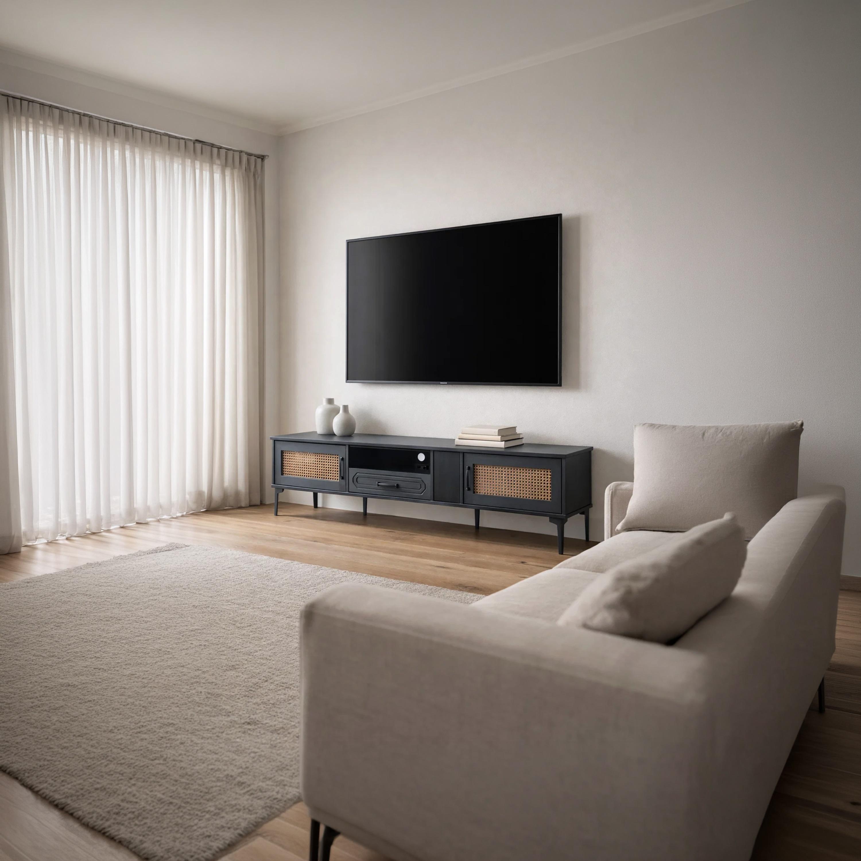 طاولة تلفزيون خشبية بـ 4 أدراج ورف واحد من ماريا هومز-furniture-livingroom-tvandmediaunits-image-2