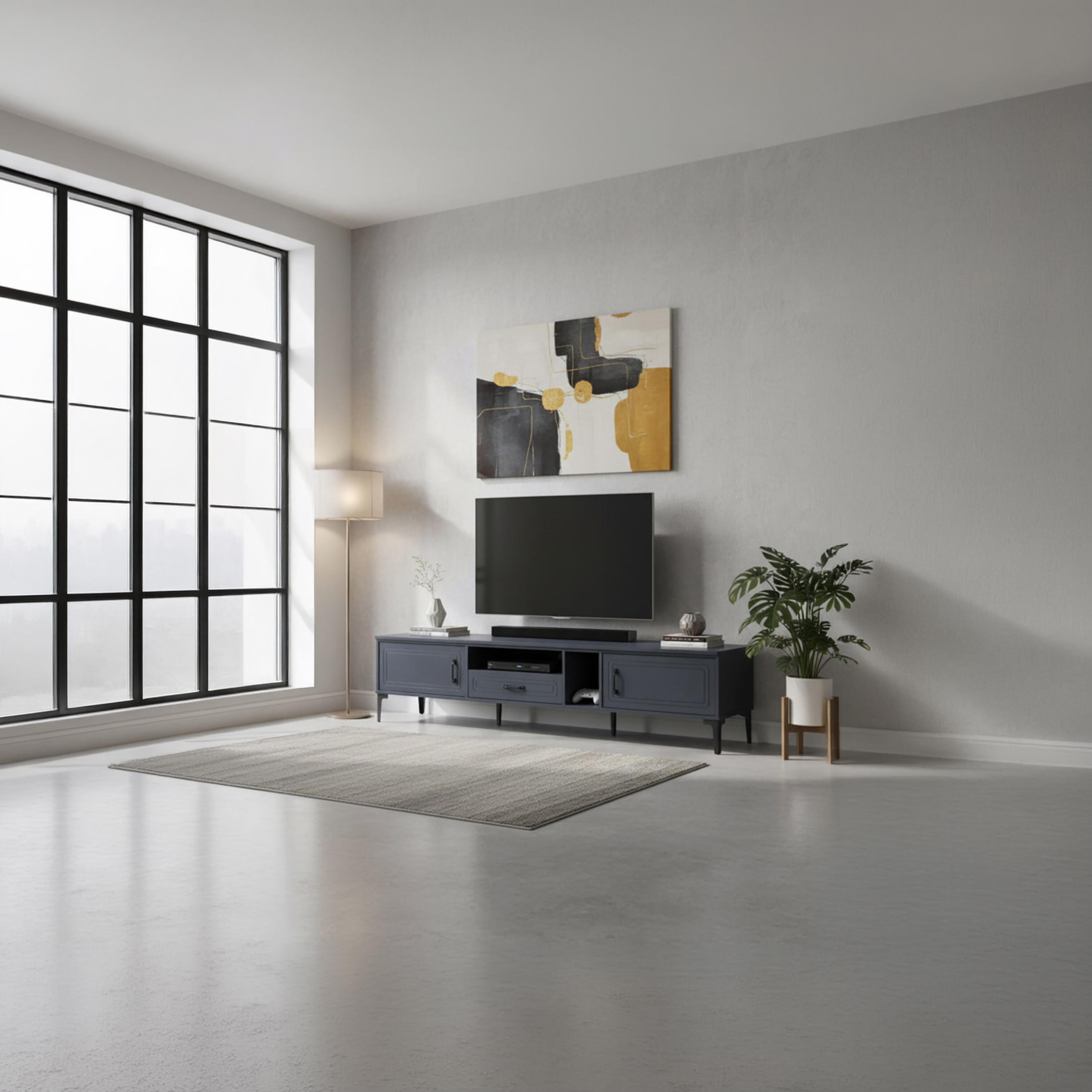 طاولة تلفزيون معدنية بـ 3 أدراج ورفين من ماريا هومز-furniture-livingroom-tvandmediaunits-image-2