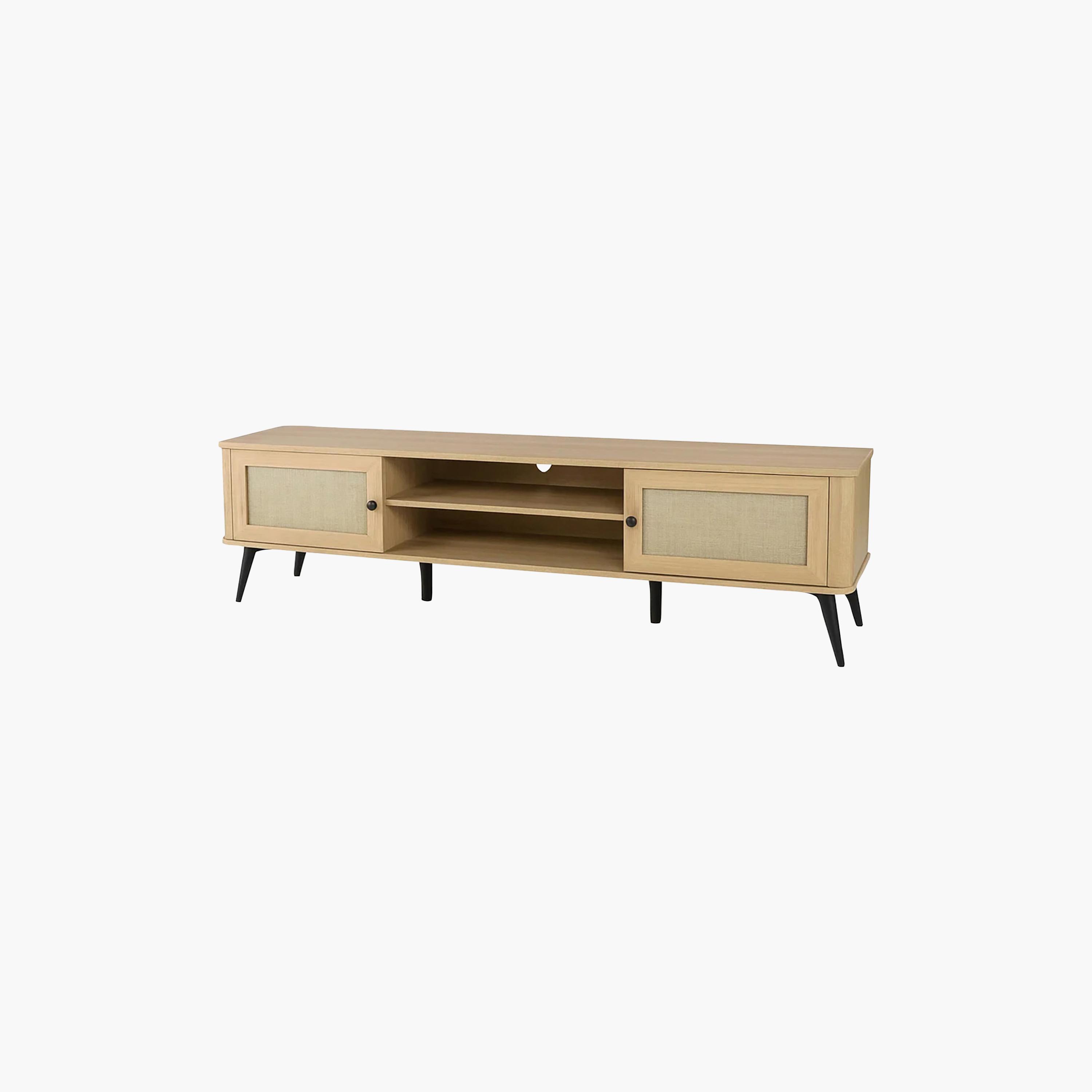 طاولة تلفزيون قماشية بدرجين ورفين من ماريا هومز-furniture-livingroom-tvandmediaunits-image-1