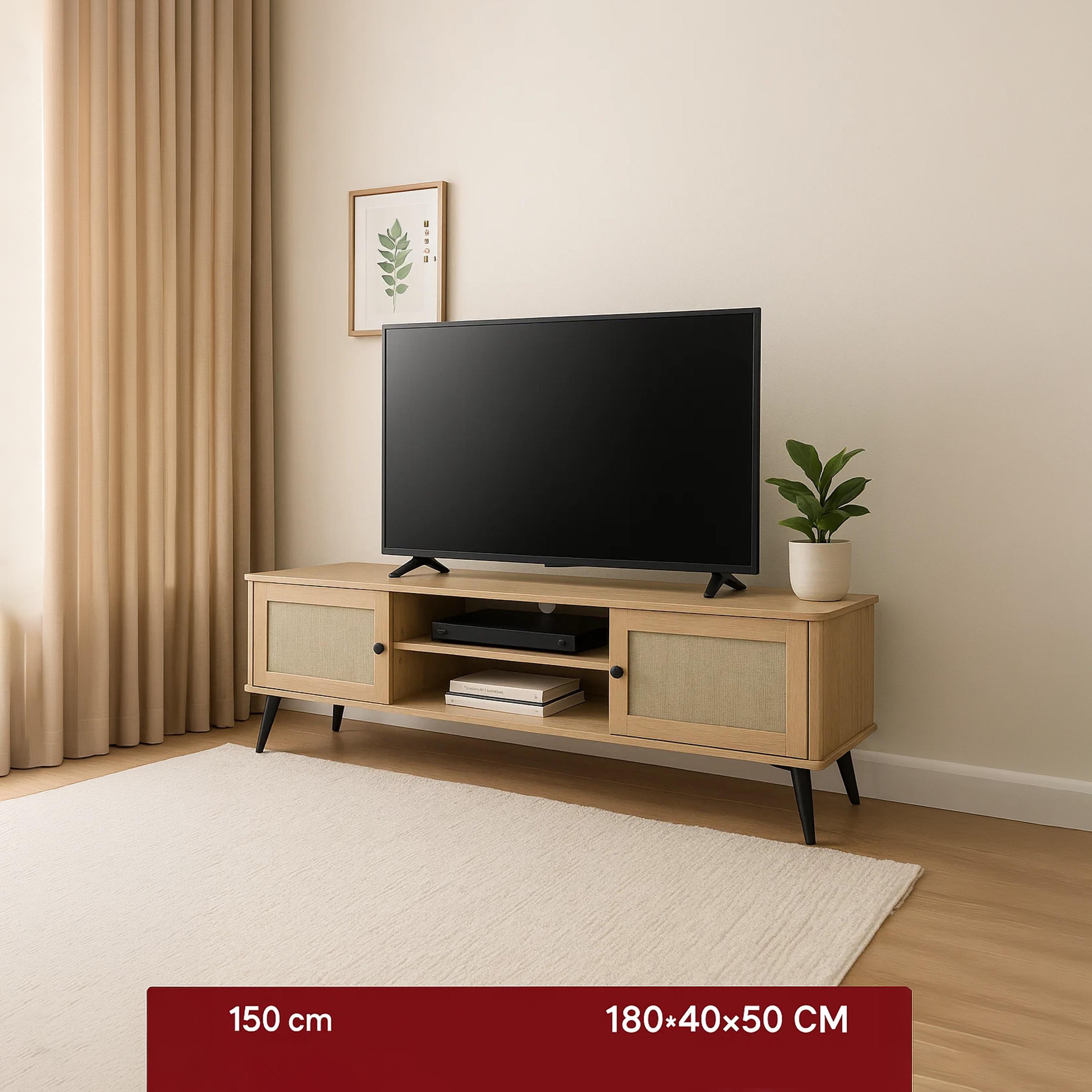 طاولة تلفزيون قماشية بدرجين ورفين من ماريا هومز-furniture-livingroom-tvandmediaunits-image-2