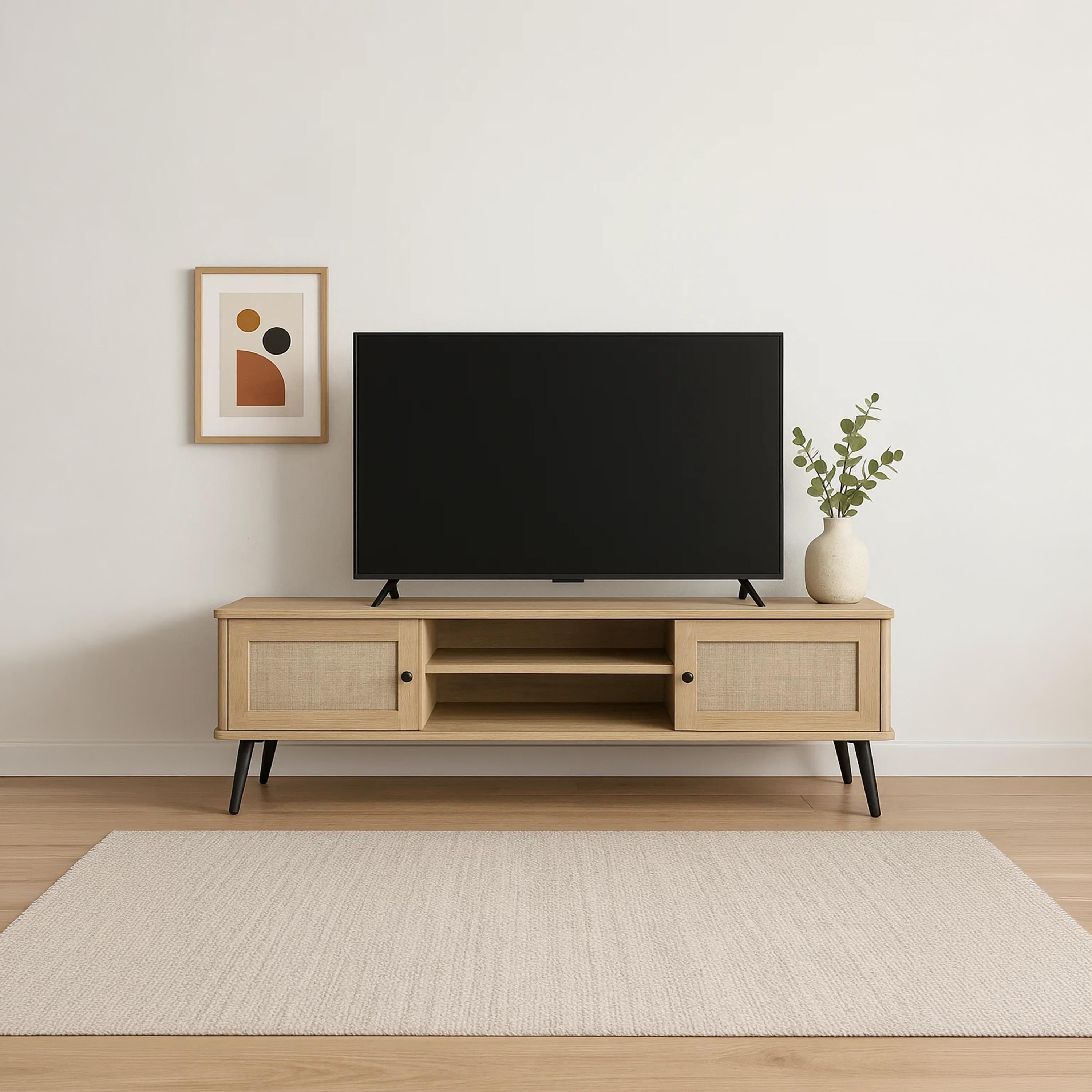 طاولة تلفزيون قماشية بدرجين ورفين من ماريا هومز-furniture-livingroom-tvandmediaunits-image-3