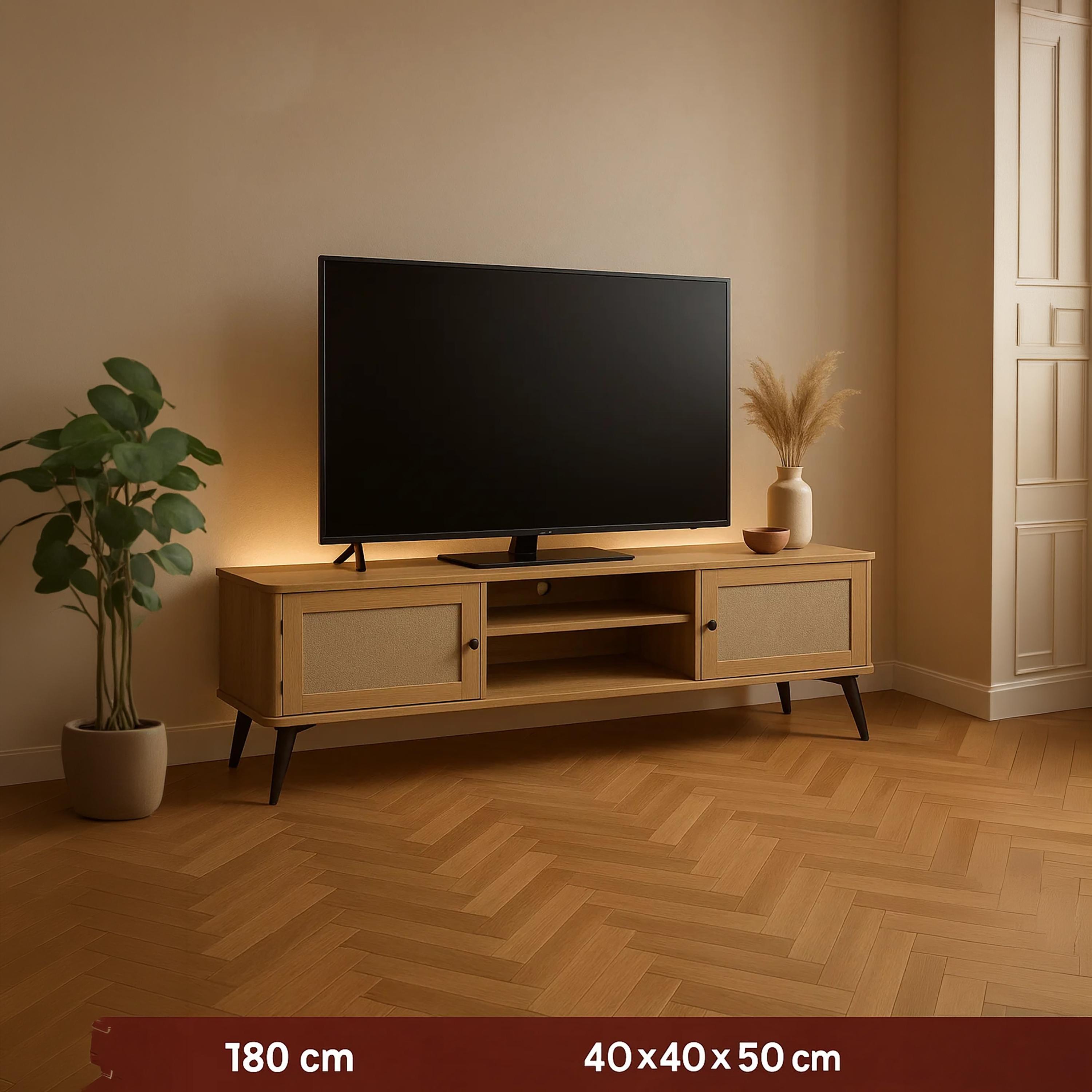 طاولة تلفزيون قماشية بدرجين ورفين من ماريا هومز-furniture-livingroom-tvandmediaunits-image-4