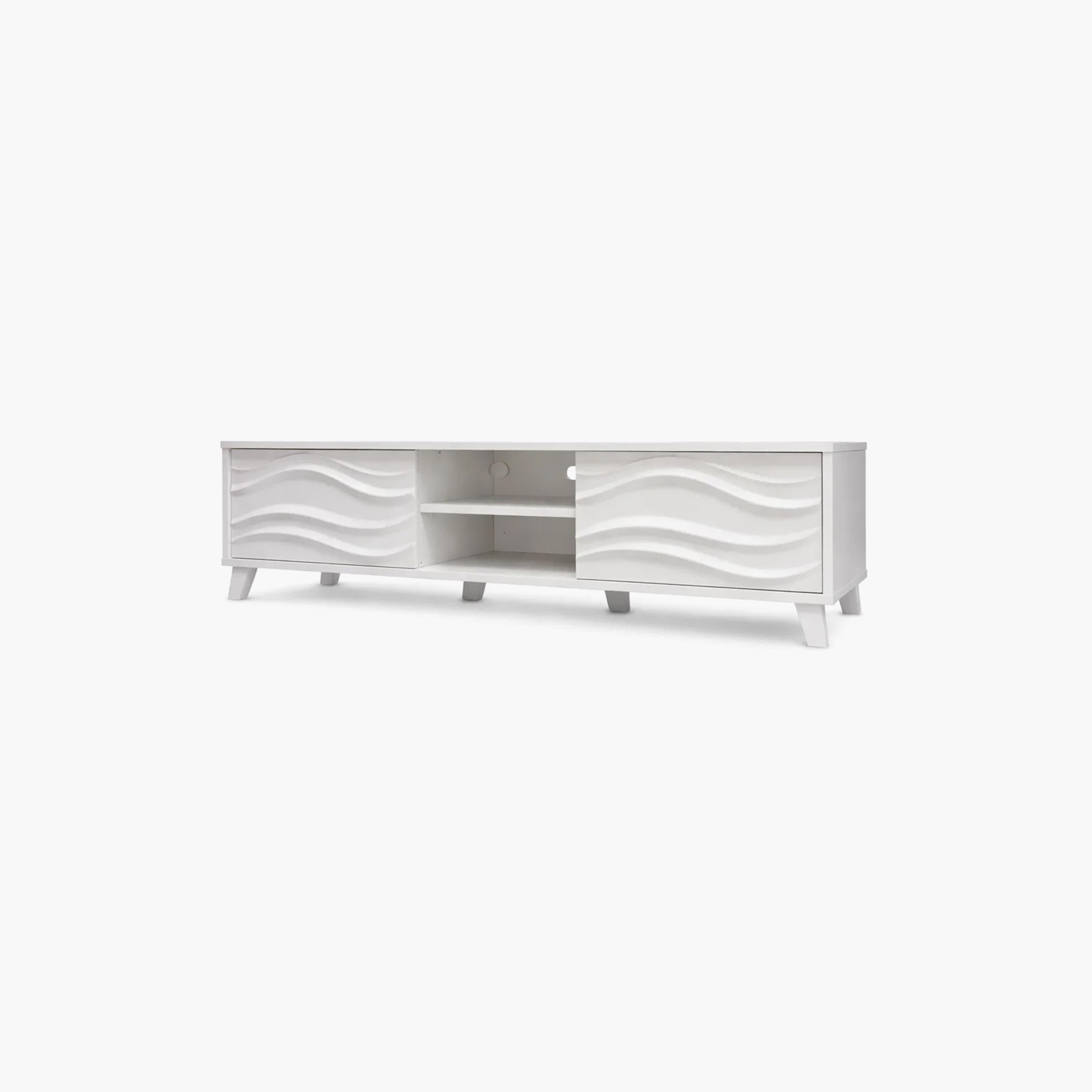 طاولة تلفزيون خشبية بدرجين ورفين من ماريا هومز-furniture-livingroom-tvandmediaunits-image-3