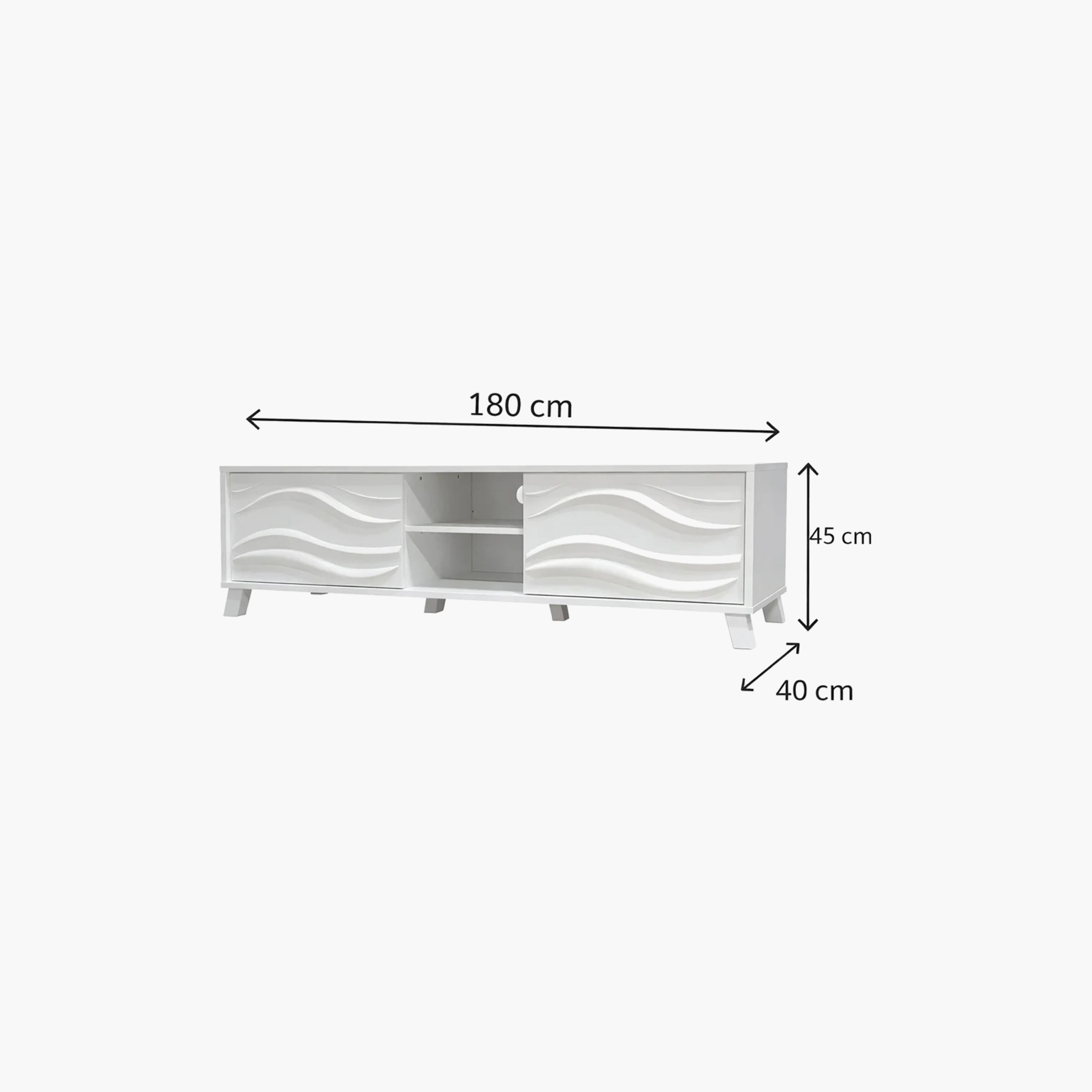 طاولة تلفزيون خشبية بدرجين ورفين من ماريا هومز-furniture-livingroom-tvandmediaunits-image-5