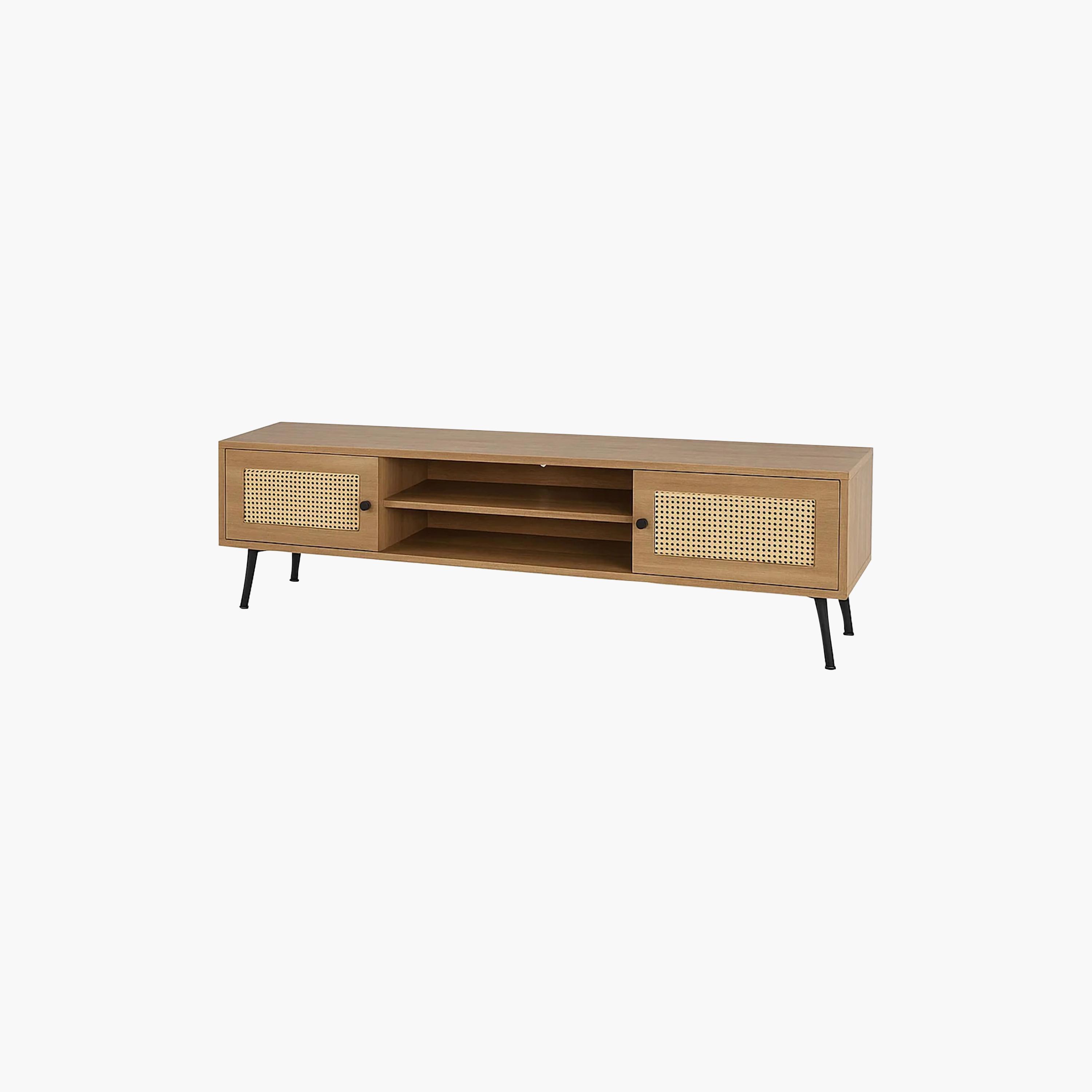 Maria Homes Rattan TV Stand with 2 Drawers & 2 Shelves-furniture-livingroom-tvandmediaunits-image-1
