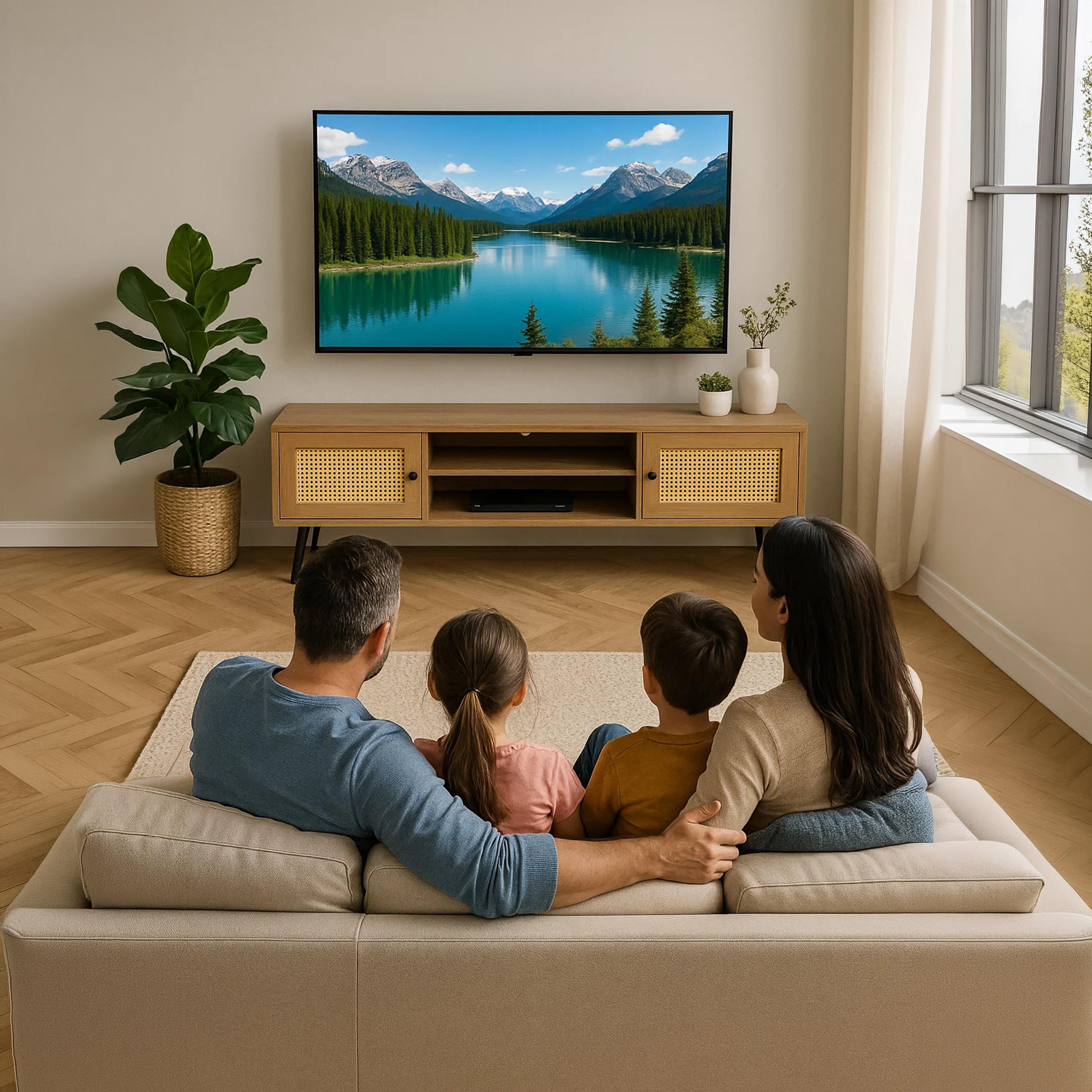 Maria Homes Rattan TV Stand with 2 Drawers & 2 Shelves-furniture-livingroom-tvandmediaunits-image-4