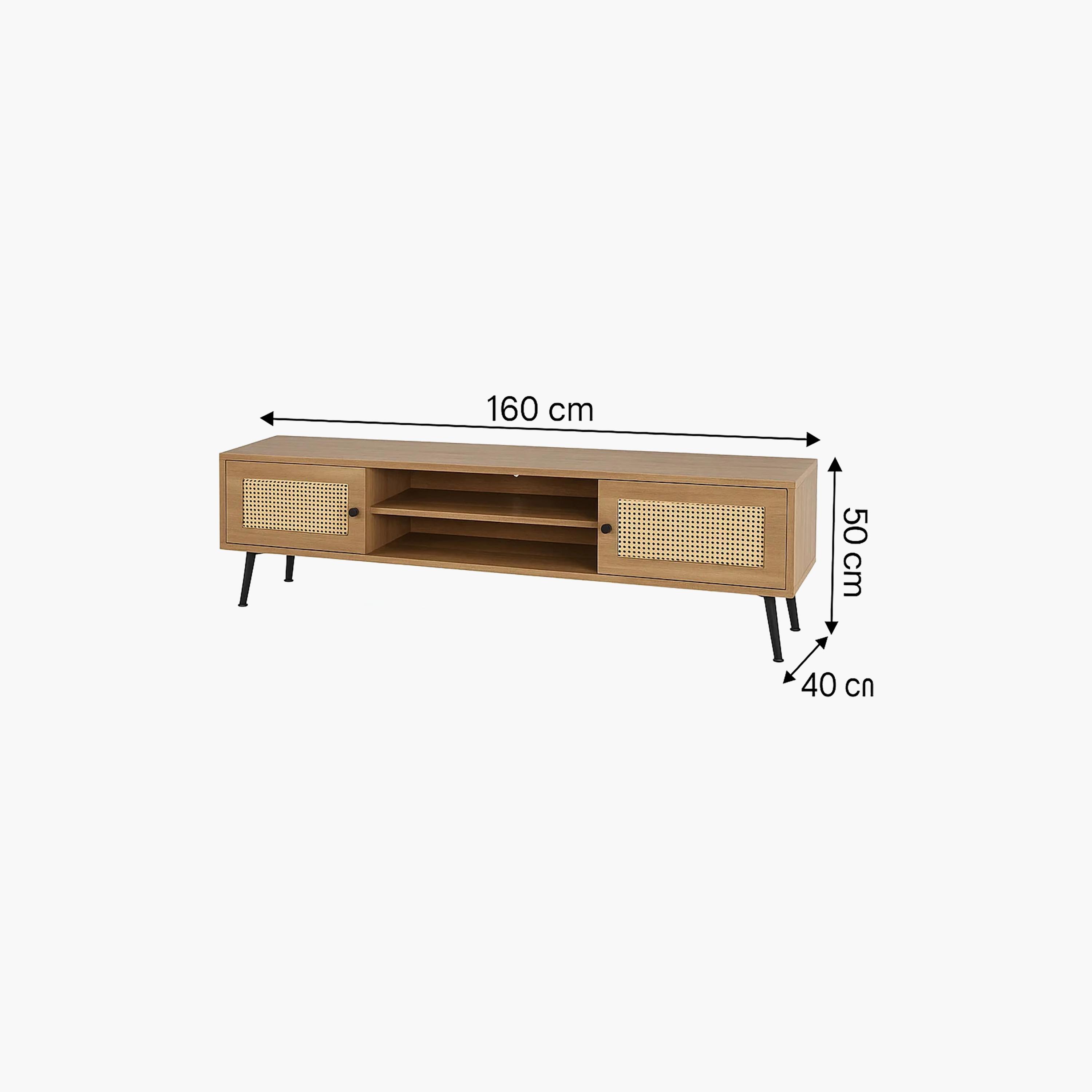 Maria Homes Rattan TV Stand with 2 Drawers & 2 Shelves-furniture-livingroom-tvandmediaunits-image-6